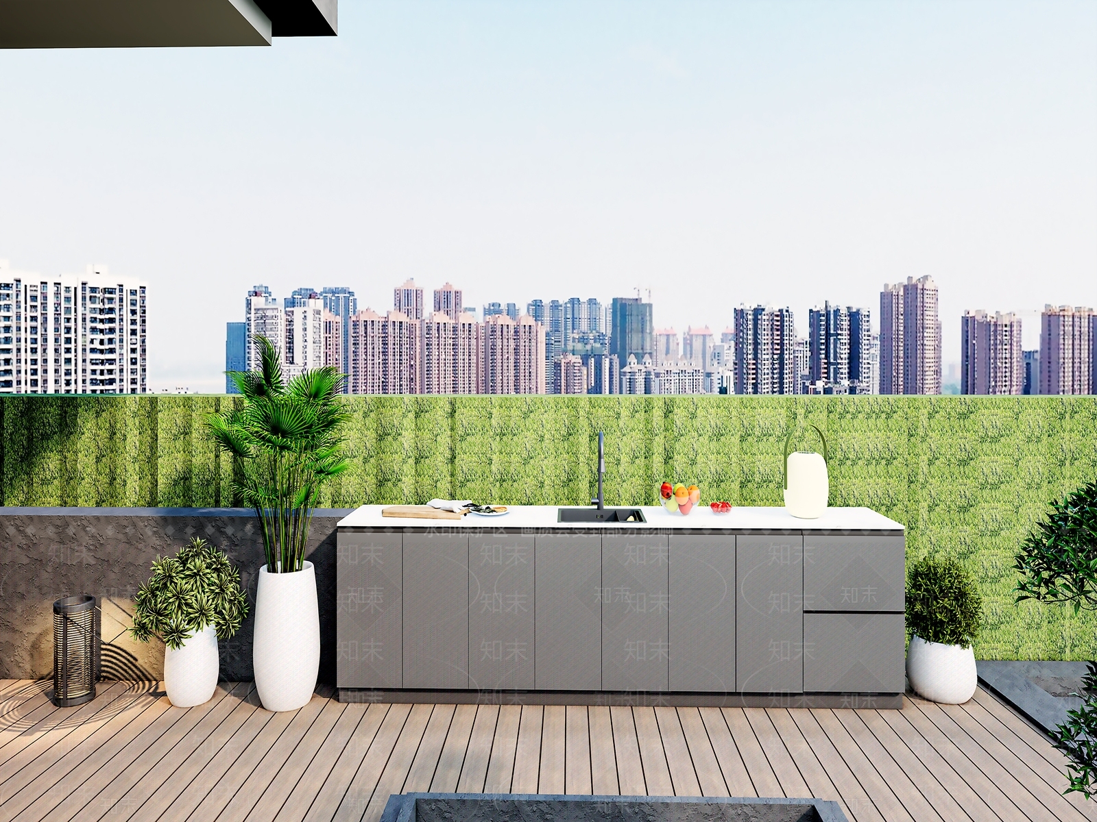 现代简约屋顶花园SU模型下载【ID:1234382145】