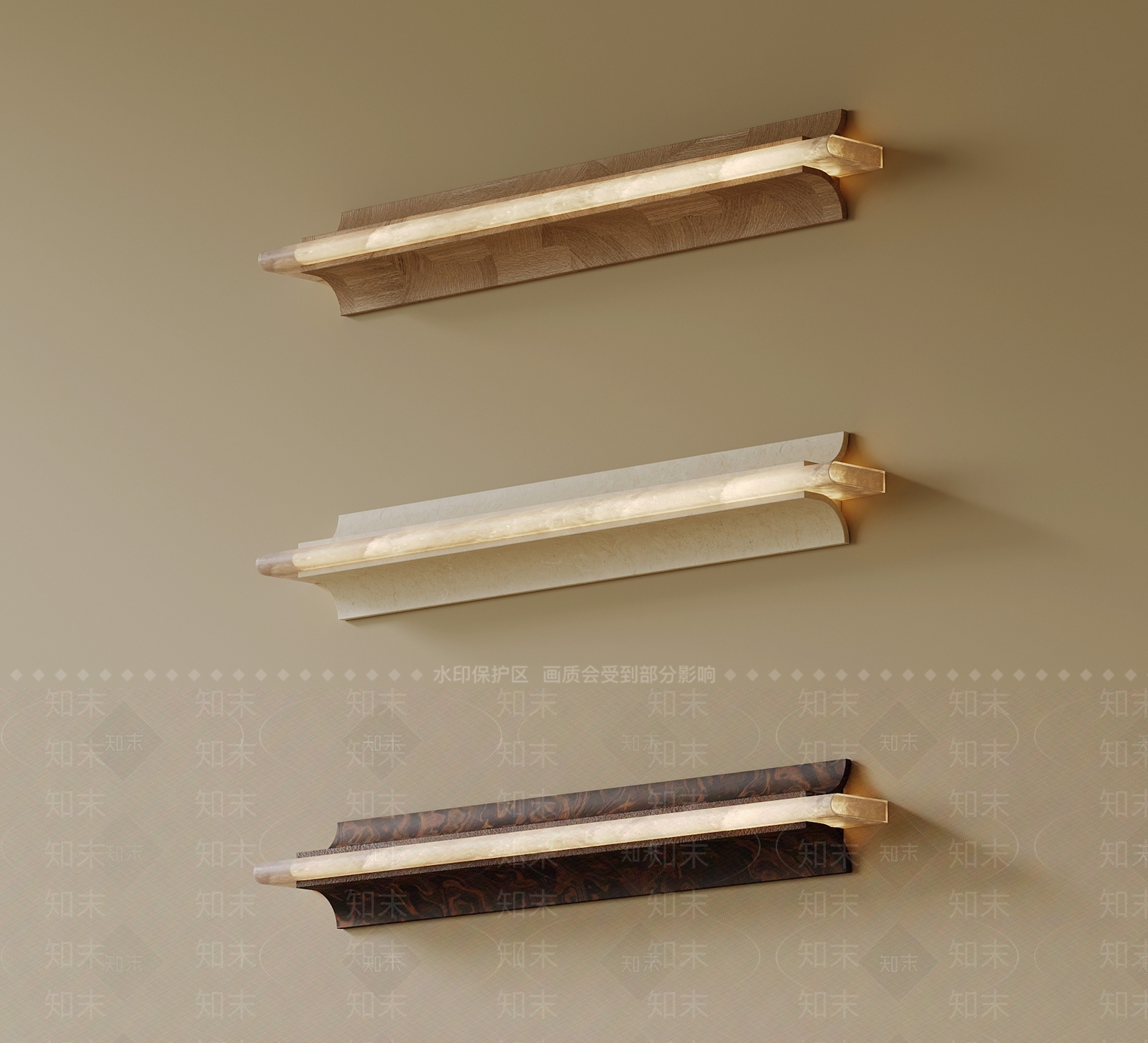 轻奢长条壁灯SU模型下载【ID:1234383441】