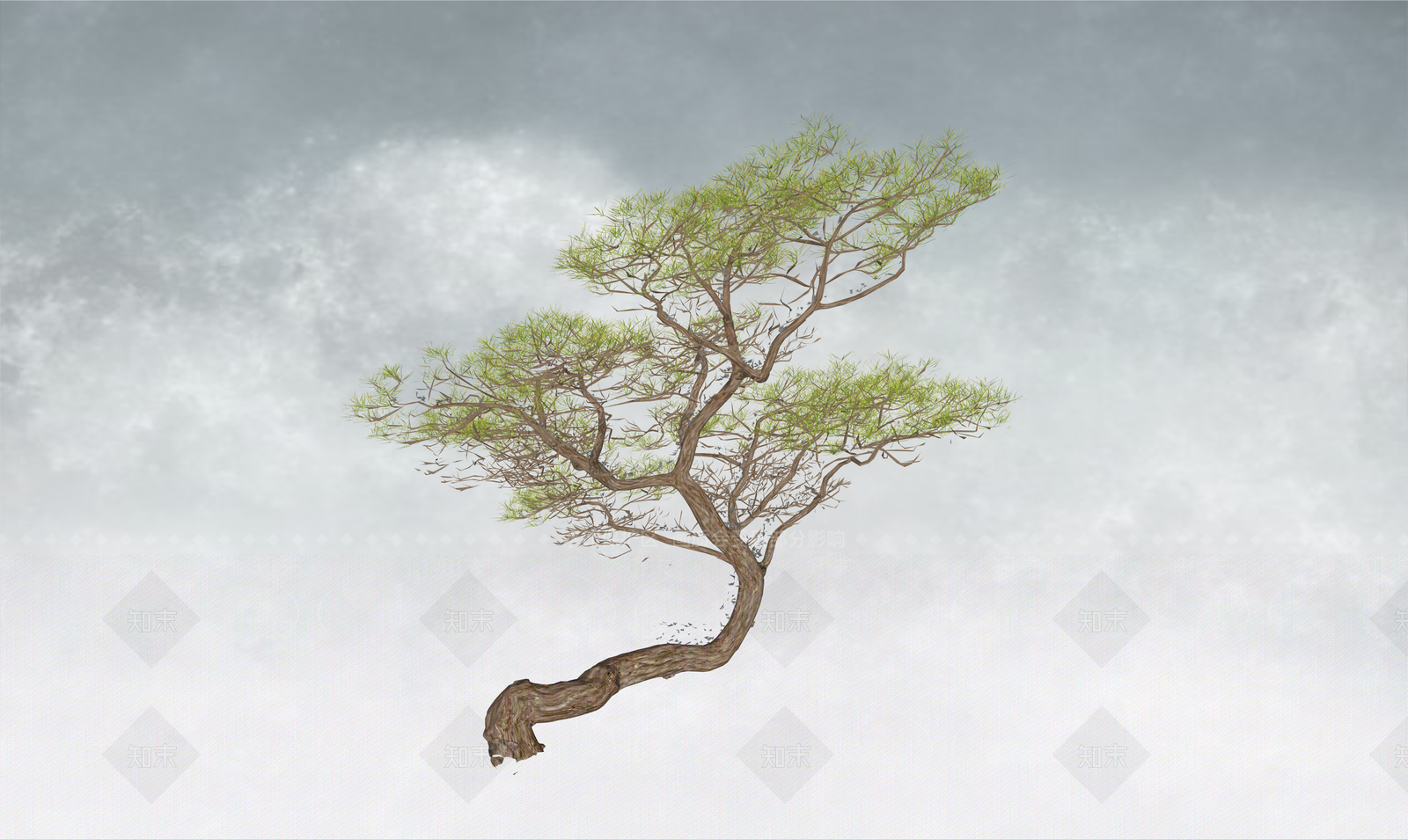 禅意盆栽SU模型下载【ID:1234383675】
