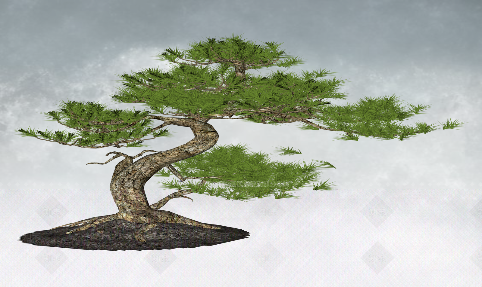 禅意盆栽SU模型下载【ID:1234384151】