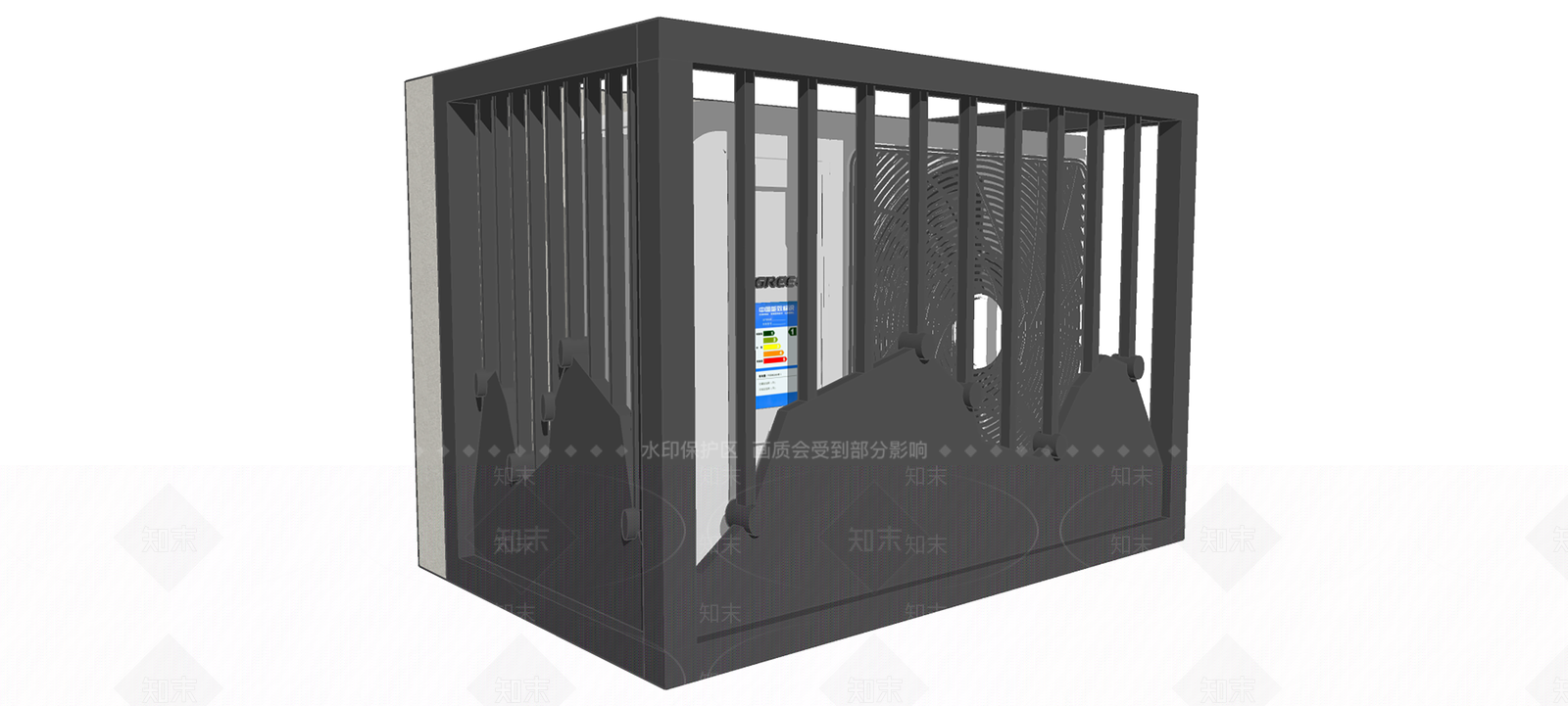 新中式围栏护栏SU模型下载【ID:1234385900】