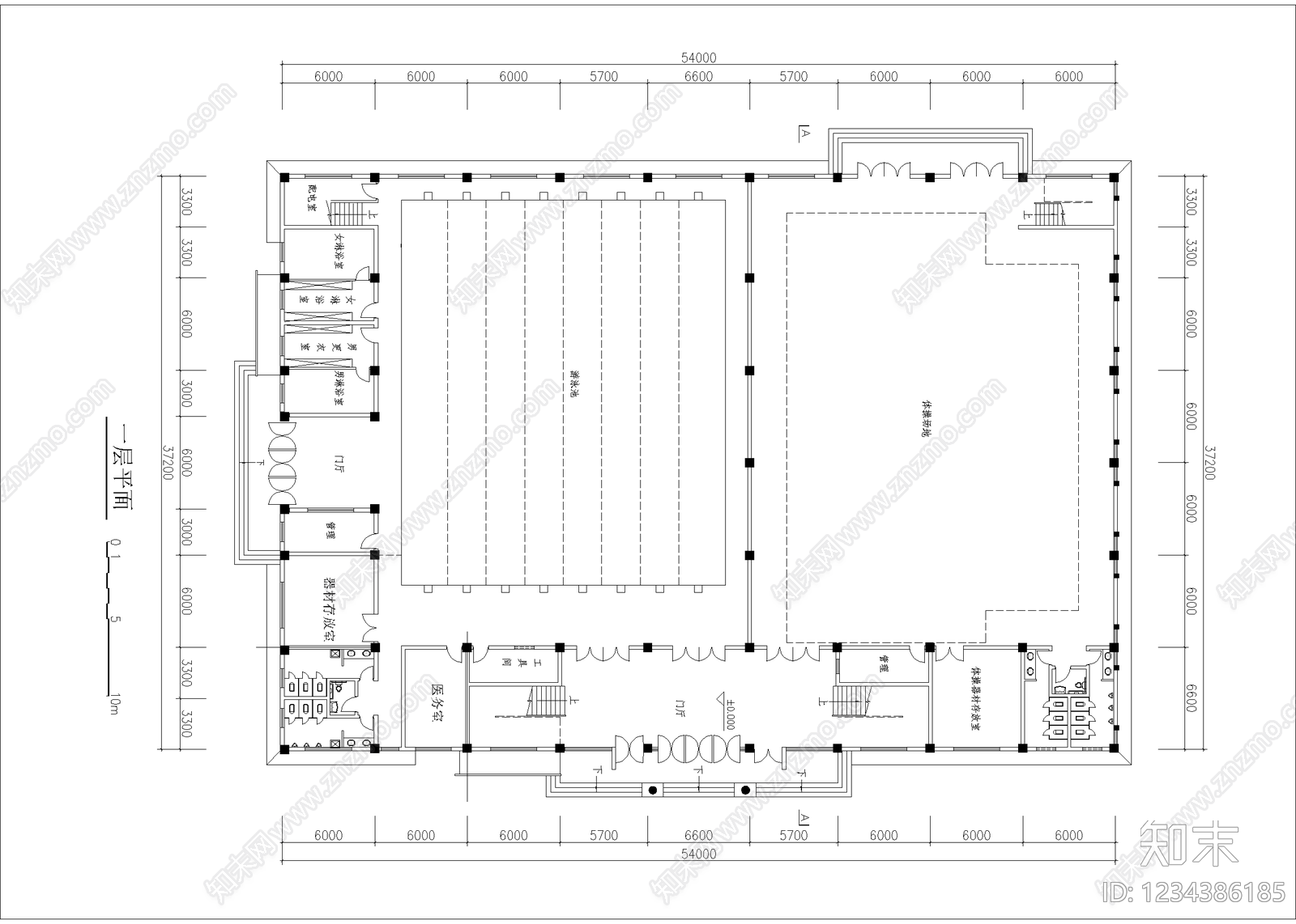 学校建筑cad施工图下载【ID:1234386185】