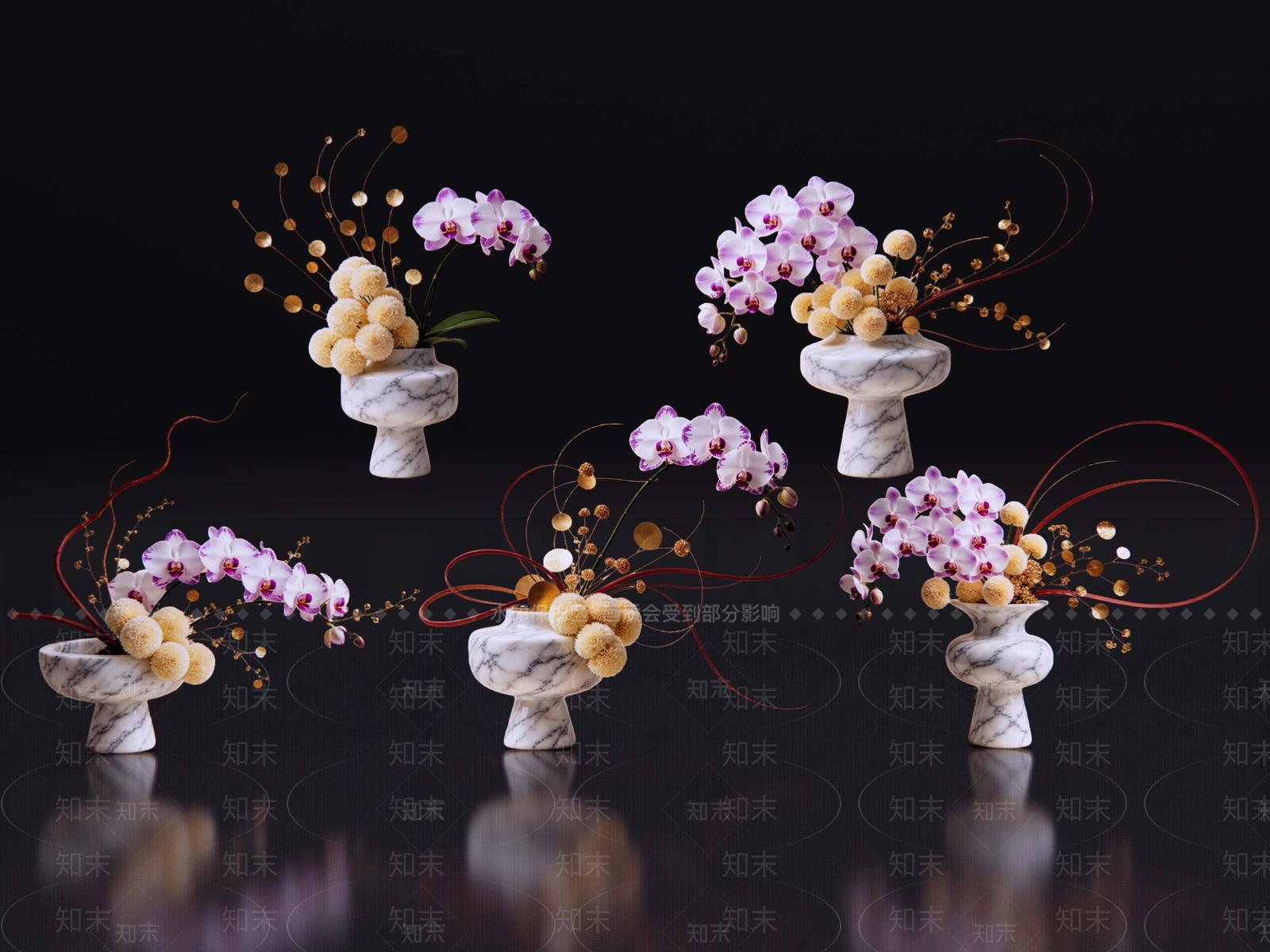 轻奢花境SU模型下载【ID:1234386198】