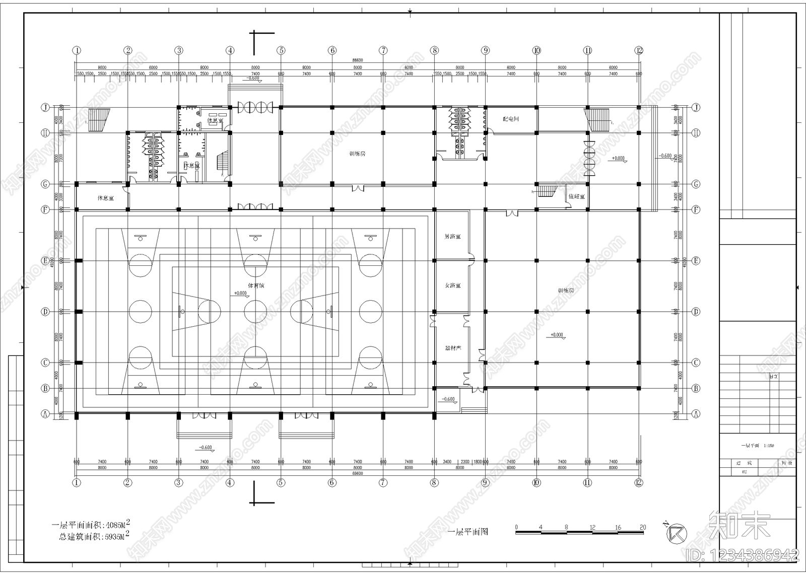 学校建筑cad施工图下载【ID:1234386942】