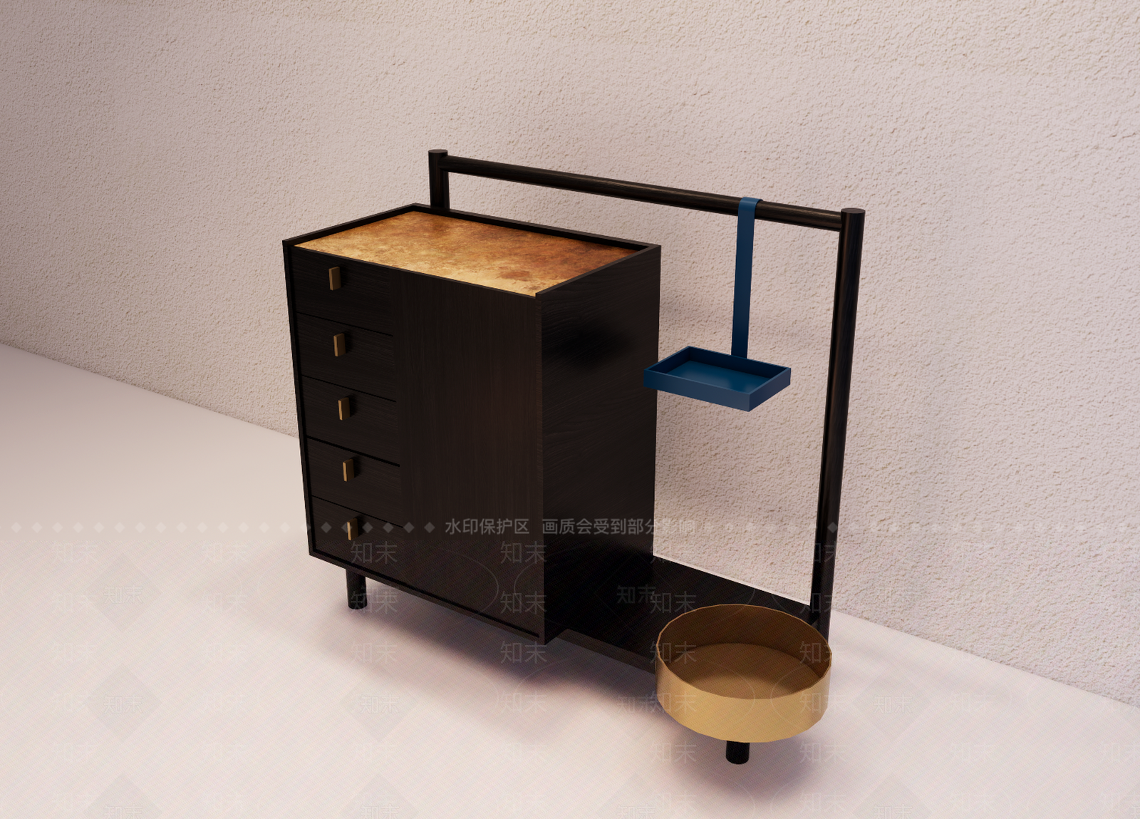 中古风置物架SU模型下载【ID:1234393595】