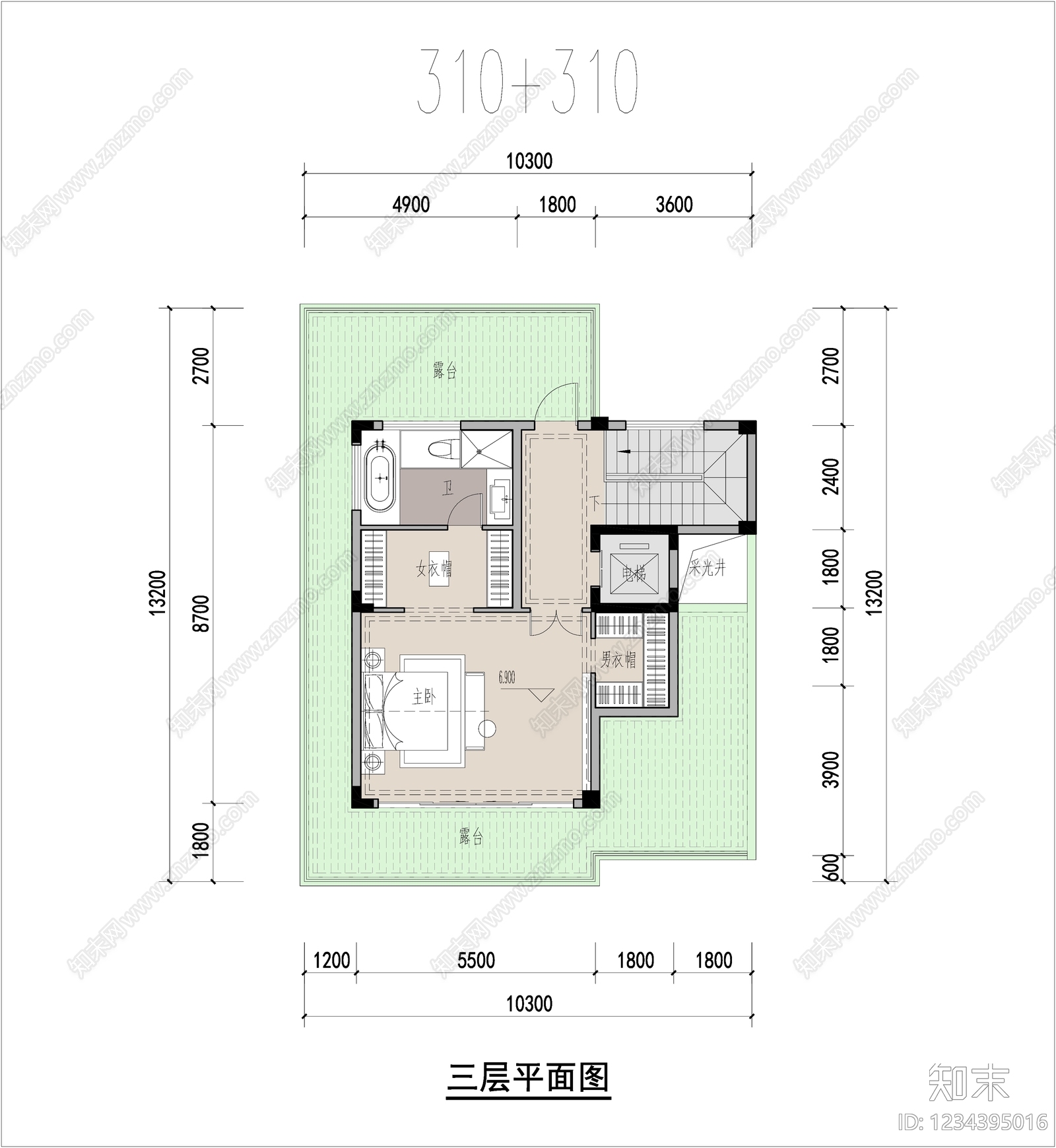 别墅建筑cad施工图下载【ID:1234395016】