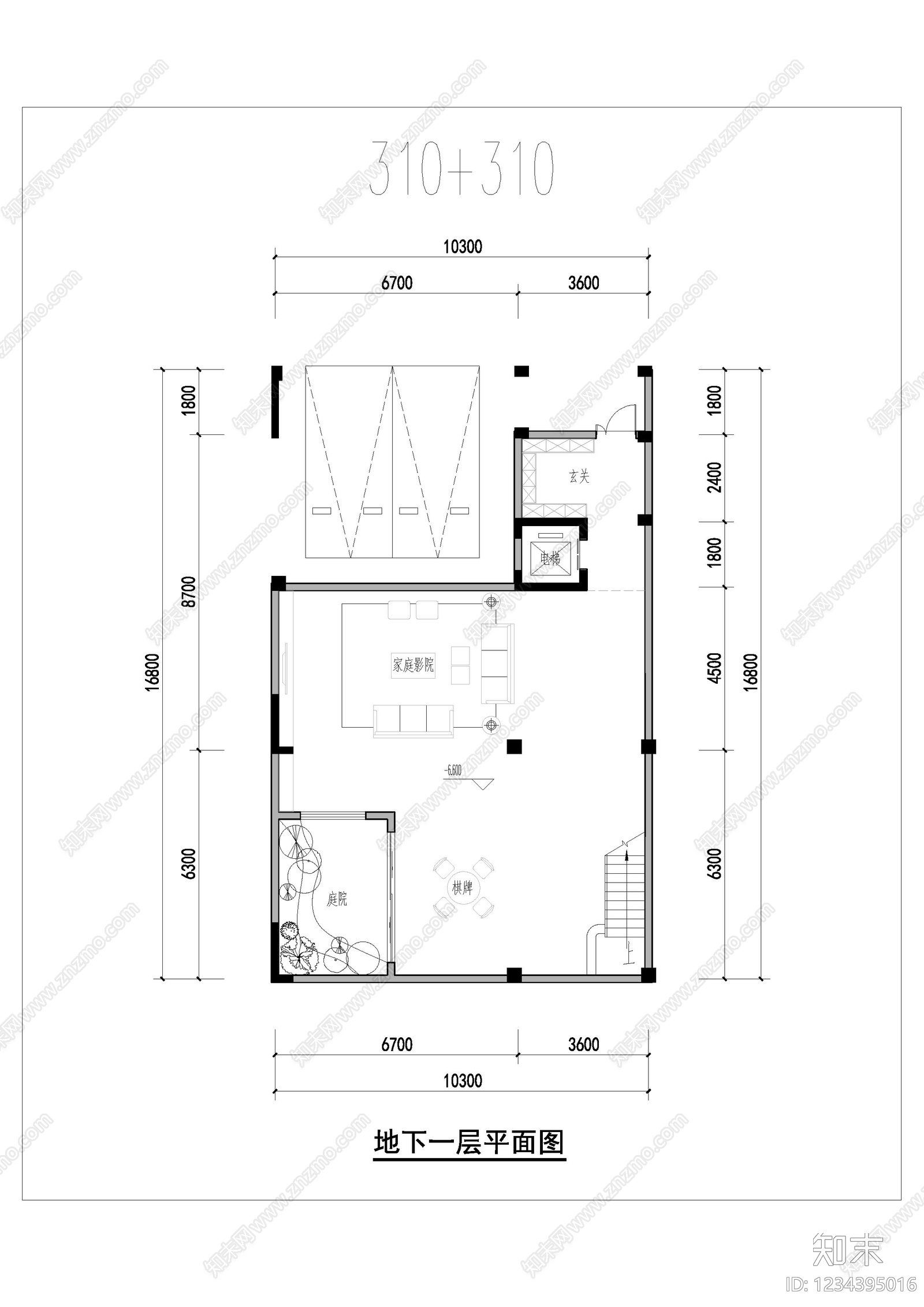 别墅建筑cad施工图下载【ID:1234395016】