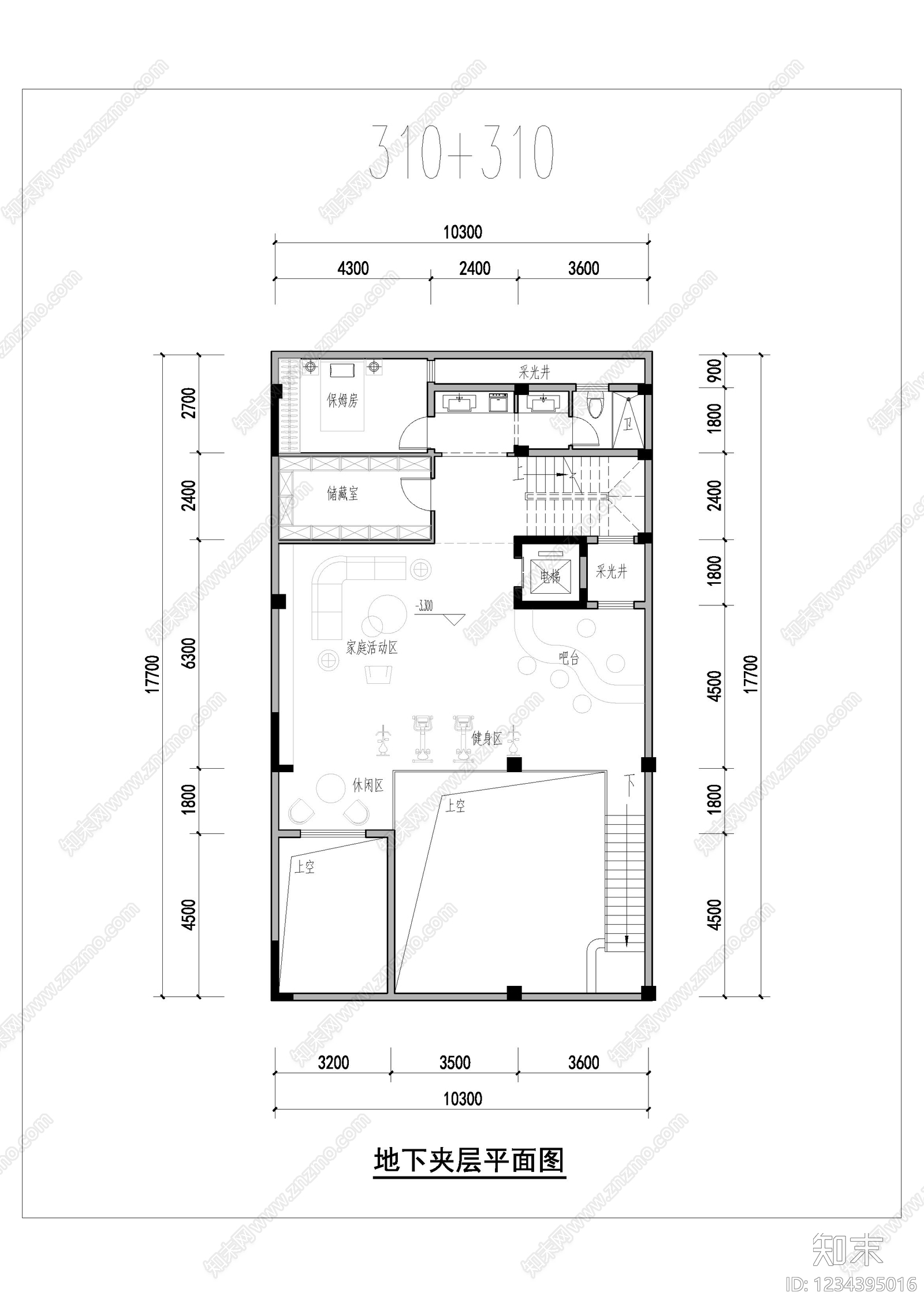 别墅建筑cad施工图下载【ID:1234395016】