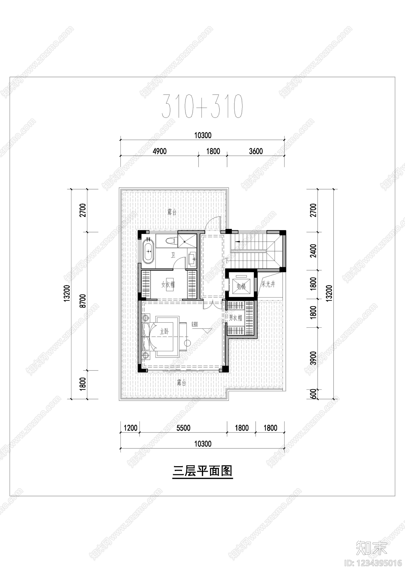 别墅建筑cad施工图下载【ID:1234395016】