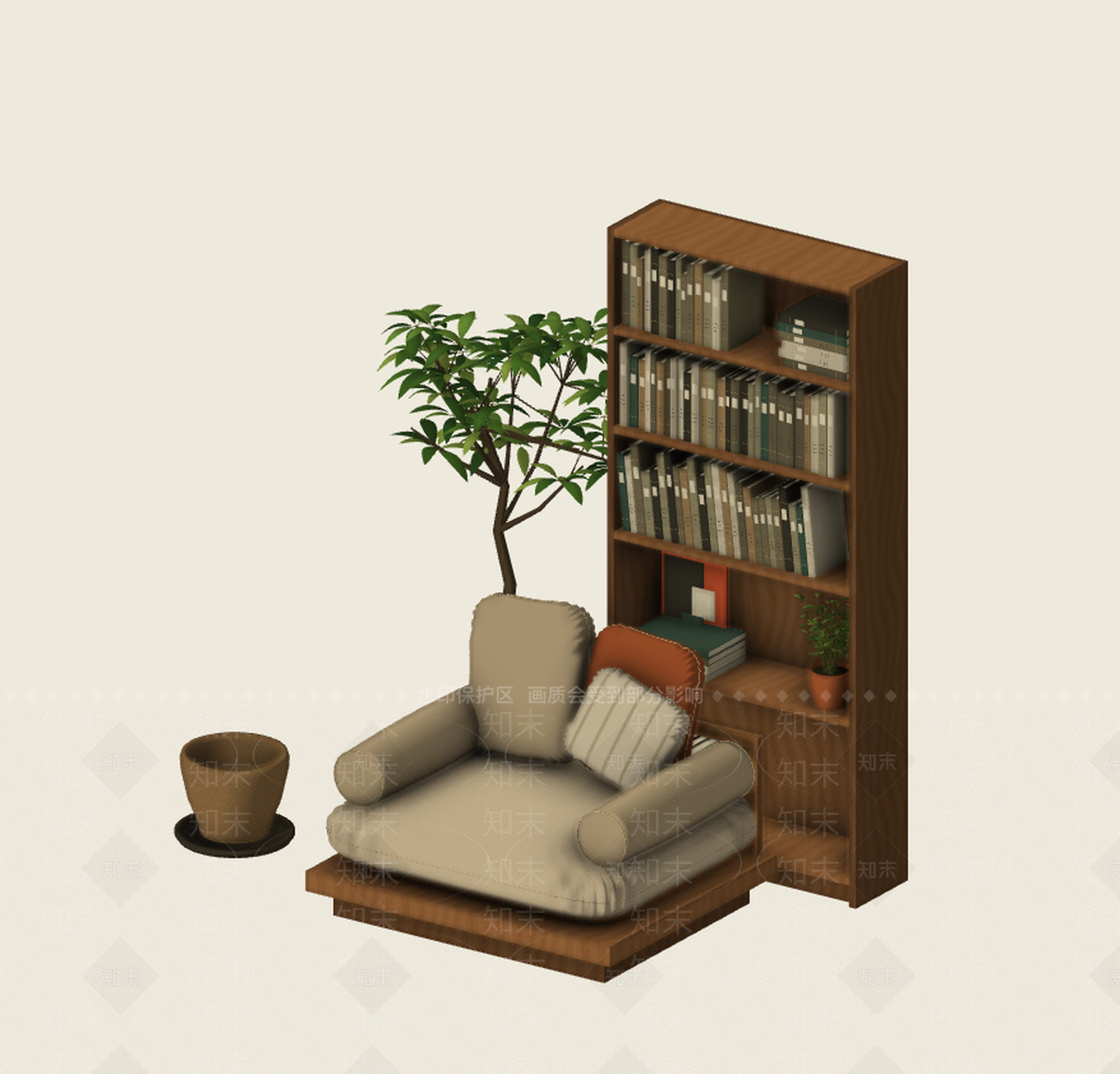 原木风沙发组合SU模型下载【ID:1234395321】