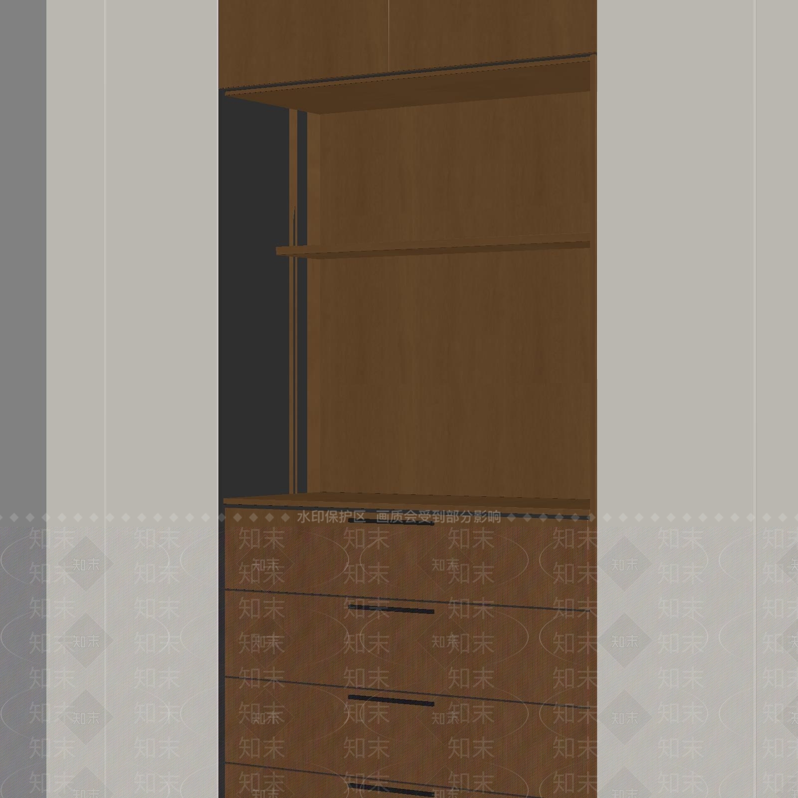 现代简约木饰面3D模型下载【ID:1234395645】