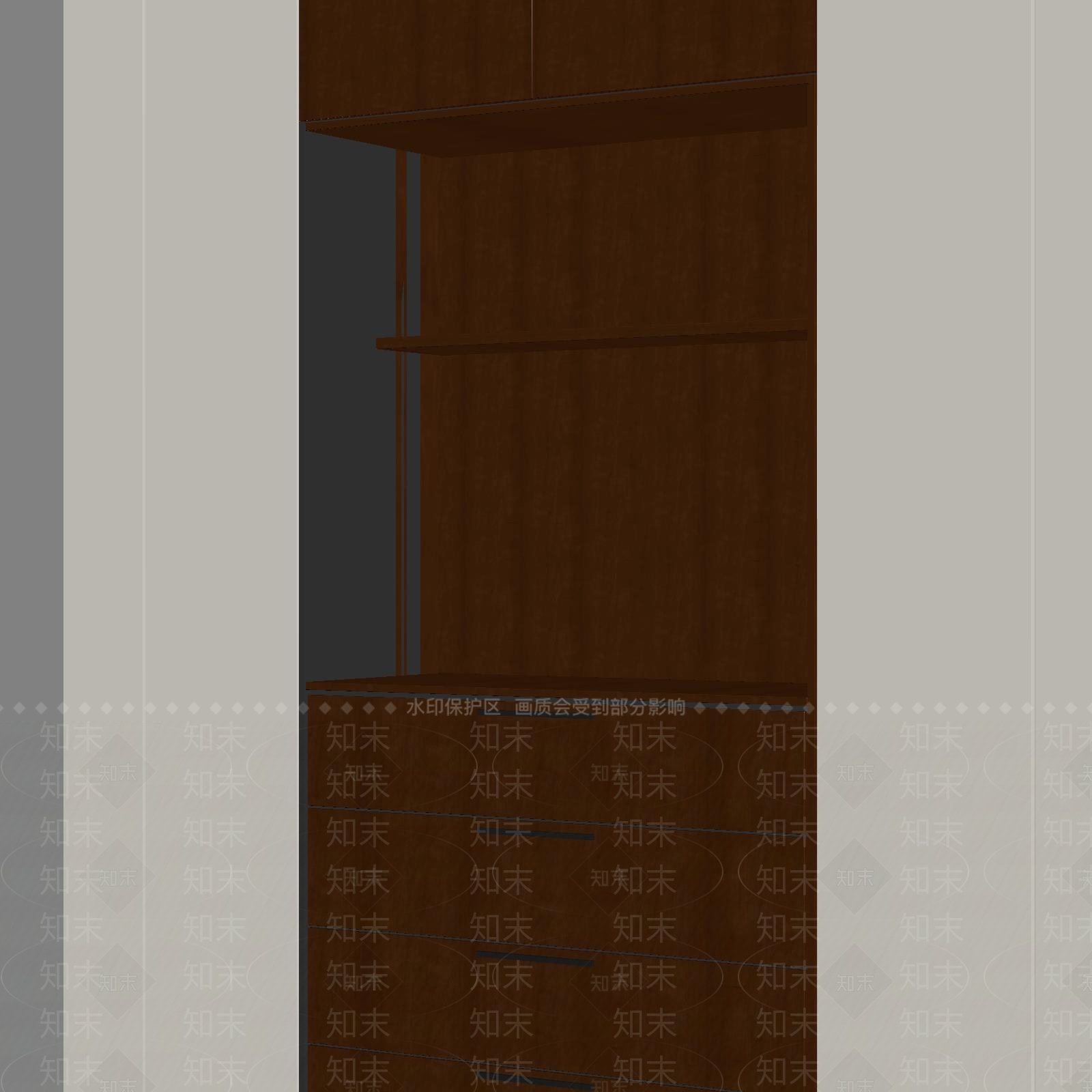 现代简约木饰面3D模型下载【ID:1234395688】