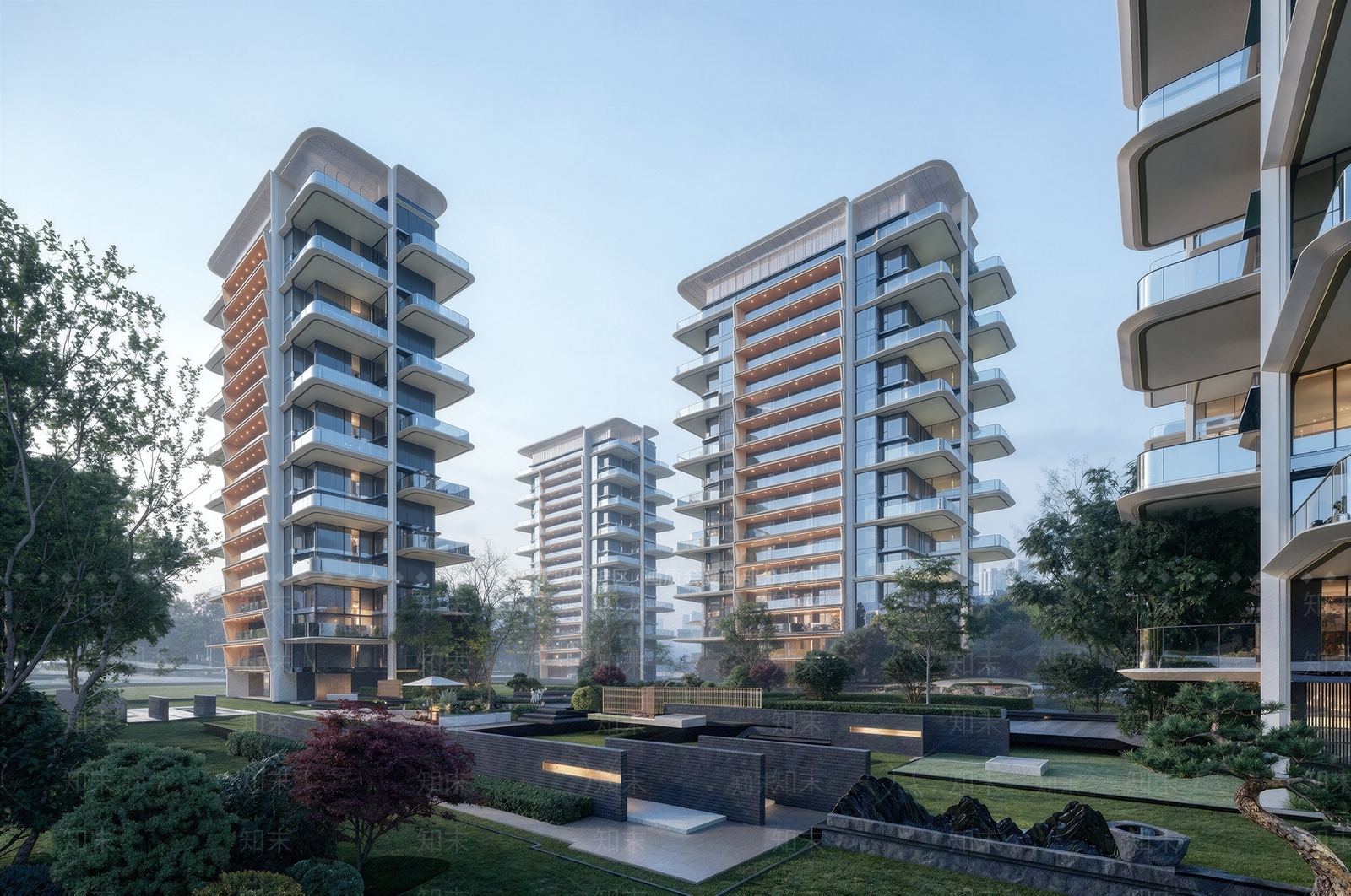 现代小区建筑SU模型下载【ID:1234402779】
