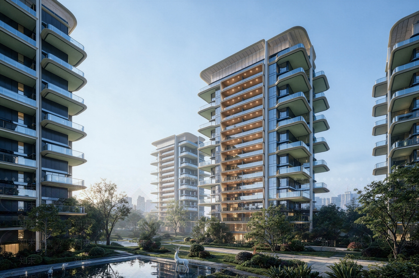 现代小区建筑SU模型下载【ID:1234402779】