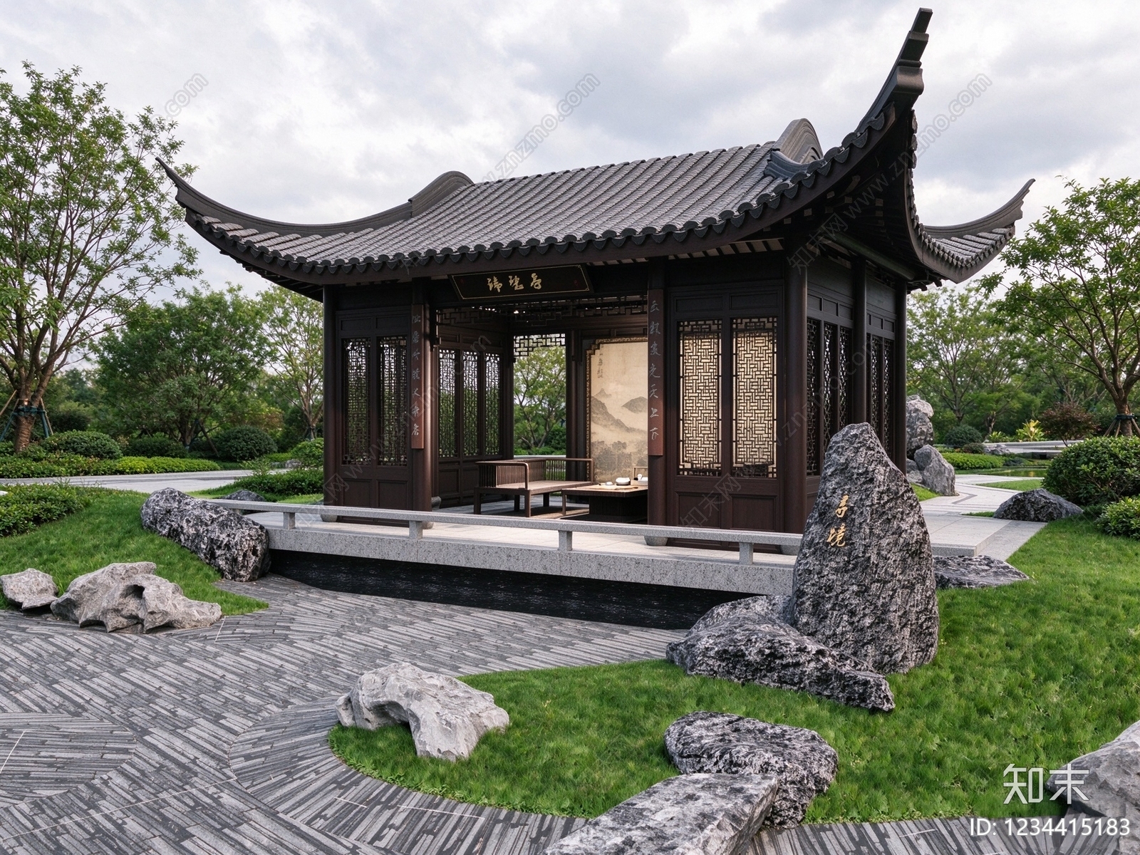 亭子cad施工图下载【ID:1234415183】