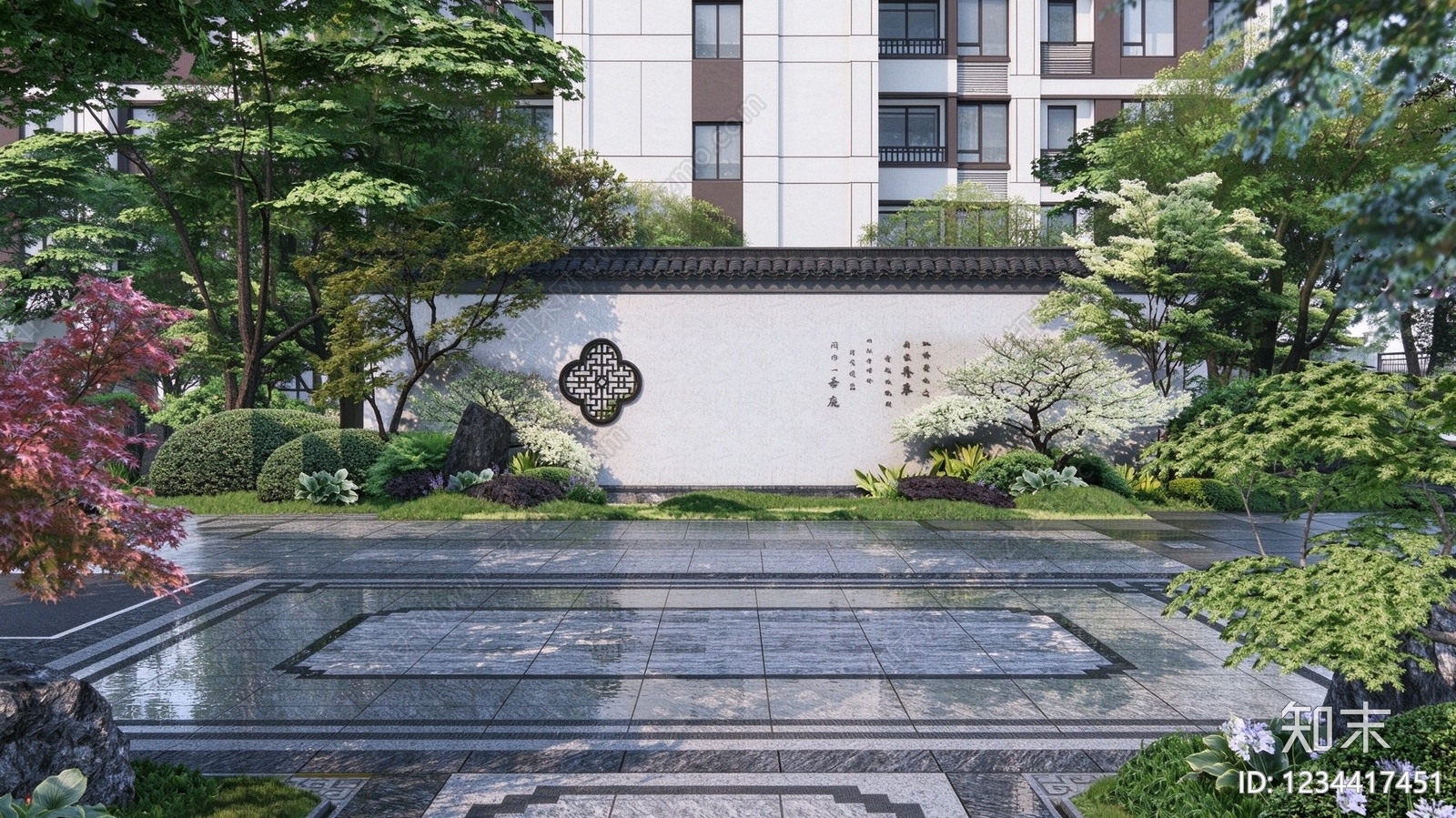 景墙cad施工图下载【ID:1234417451】