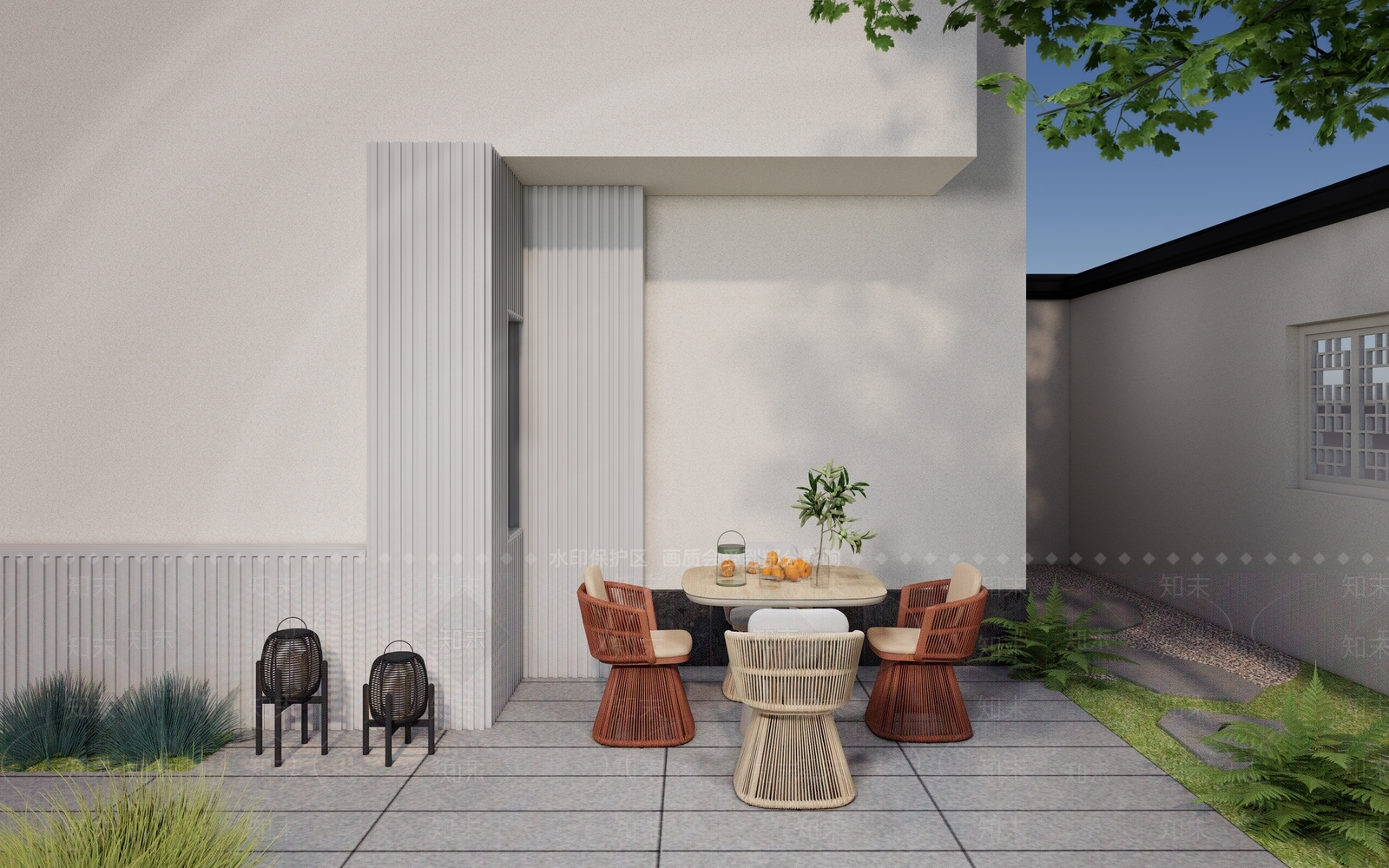 现代简约餐桌SU模型下载【ID:1234420322】