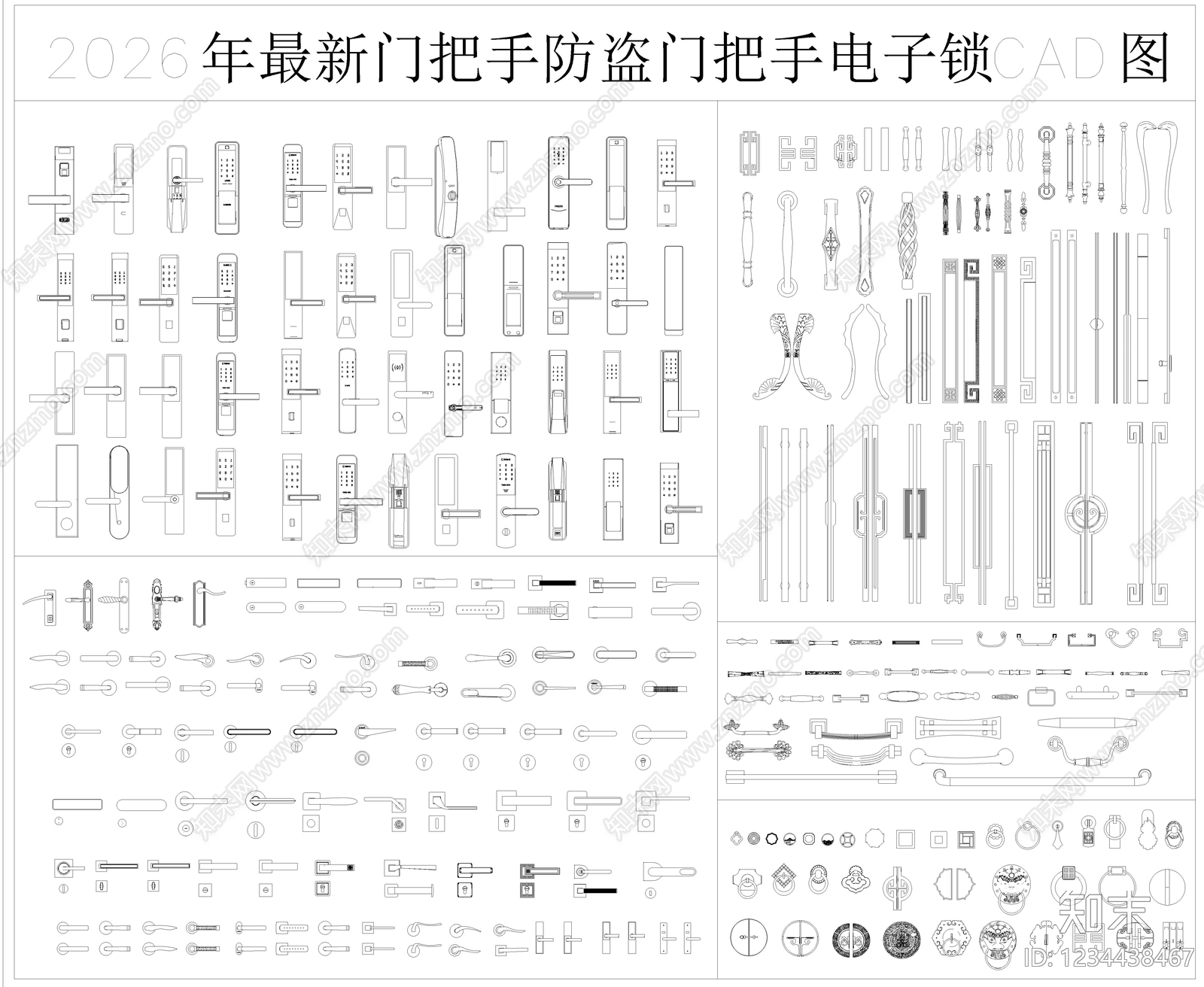 综合硬装构件图库cad施工图下载【ID:1234438467】