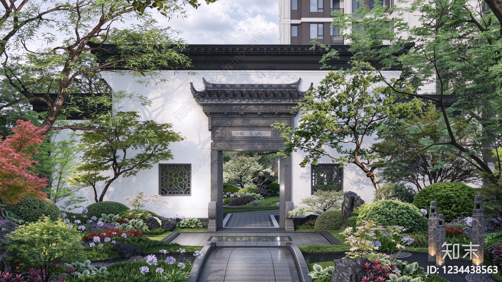 景墙cad施工图下载【ID:1234438563】