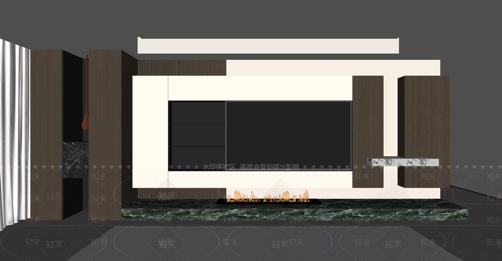 现代简约电视柜SU模型下载【ID:1234440342】