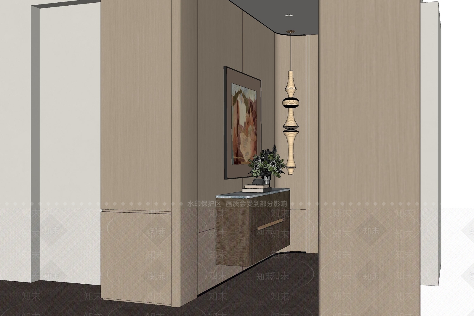 意式极简挂画SU模型下载【ID:1234454526】