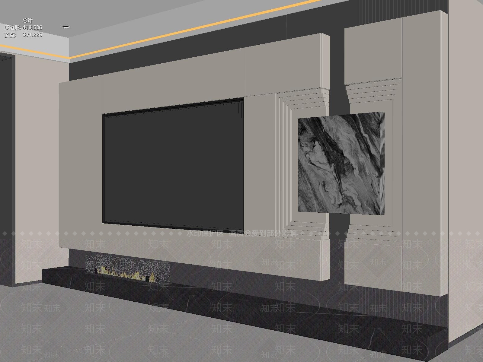 现代简约电视背景墙3D模型下载【ID:1234454978】