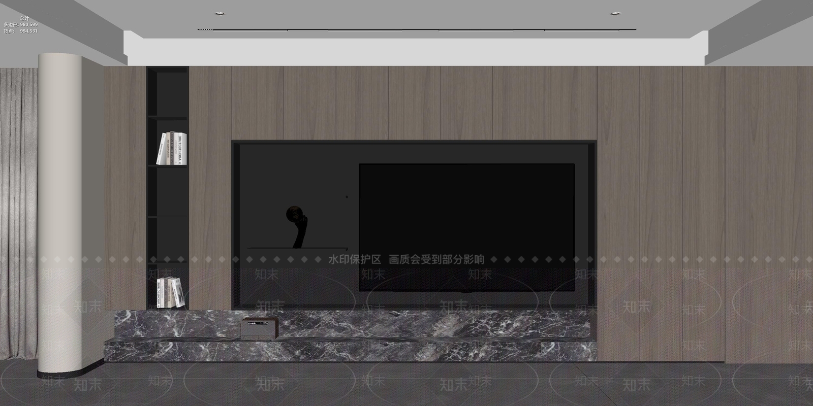 现代简约电视背景墙3D模型下载【ID:1234456809】