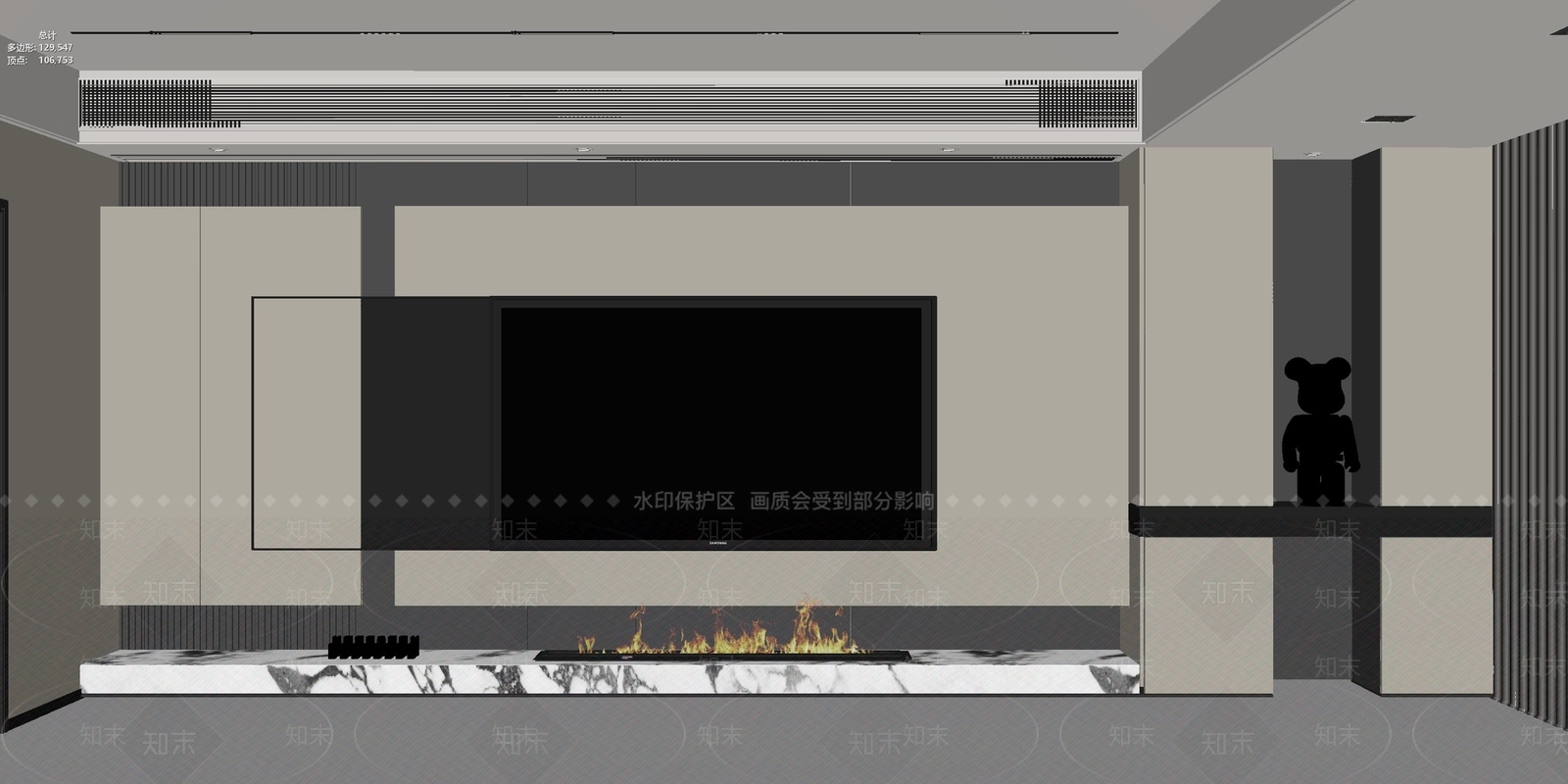 现代简约电视背景墙3D模型下载【ID:1234457684】
