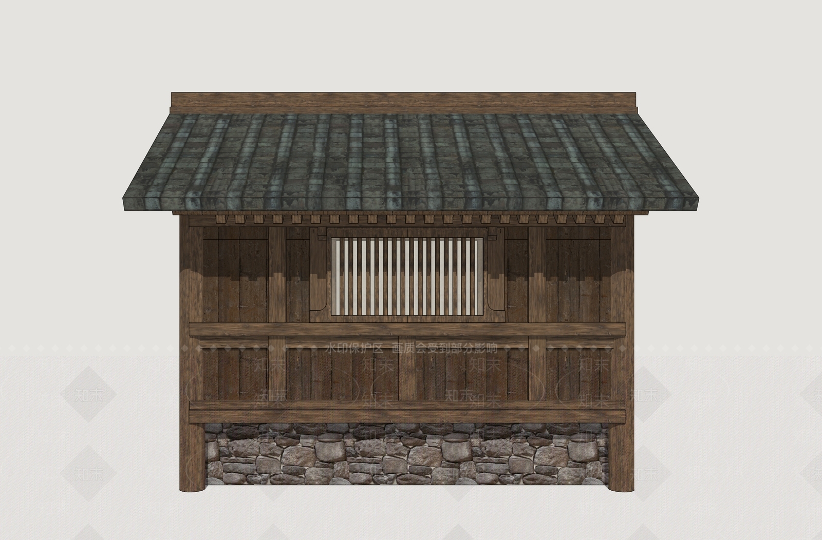 中式古建围墙SU模型下载【ID:1234469563】