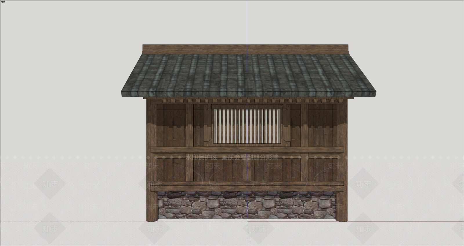 中式古建围墙SU模型下载【ID:1234469563】