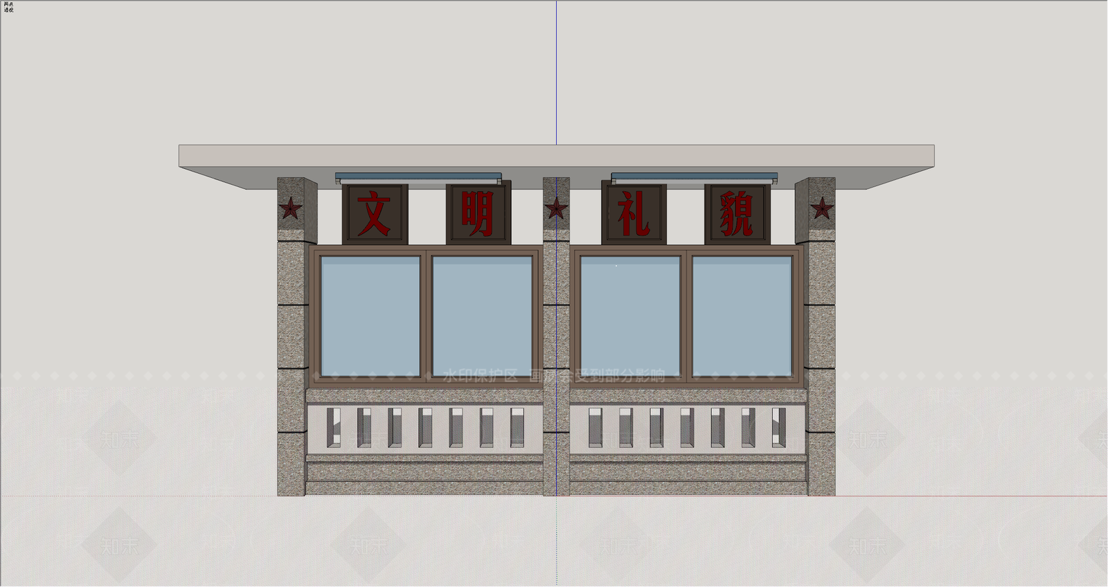 文化墙SU模型下载【ID:1234470348】