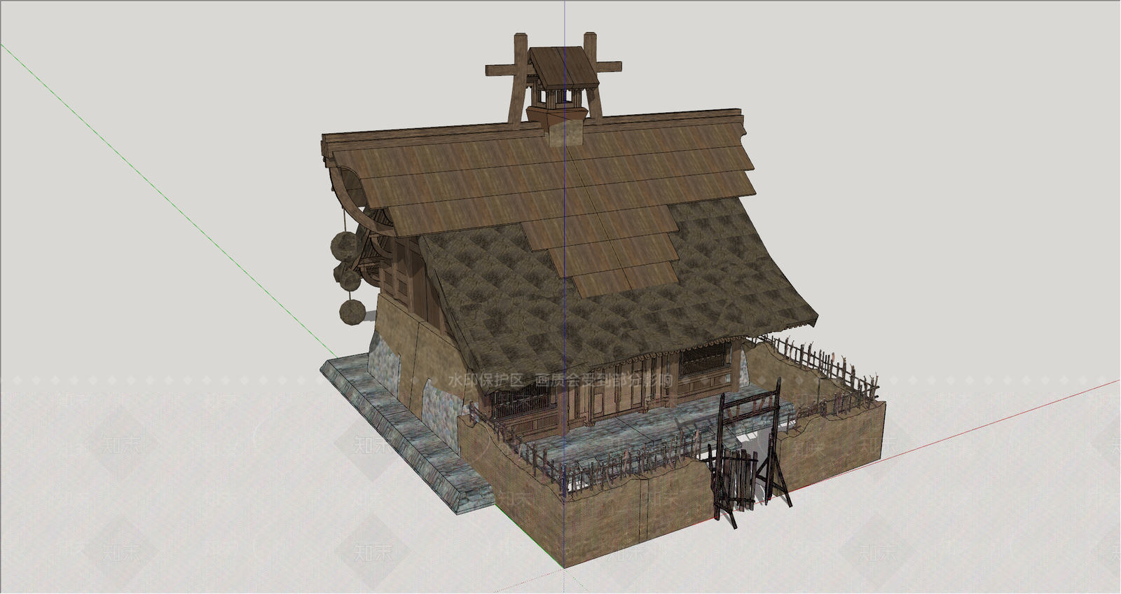 中式古建古建筑SU模型下载【ID:1234471777】