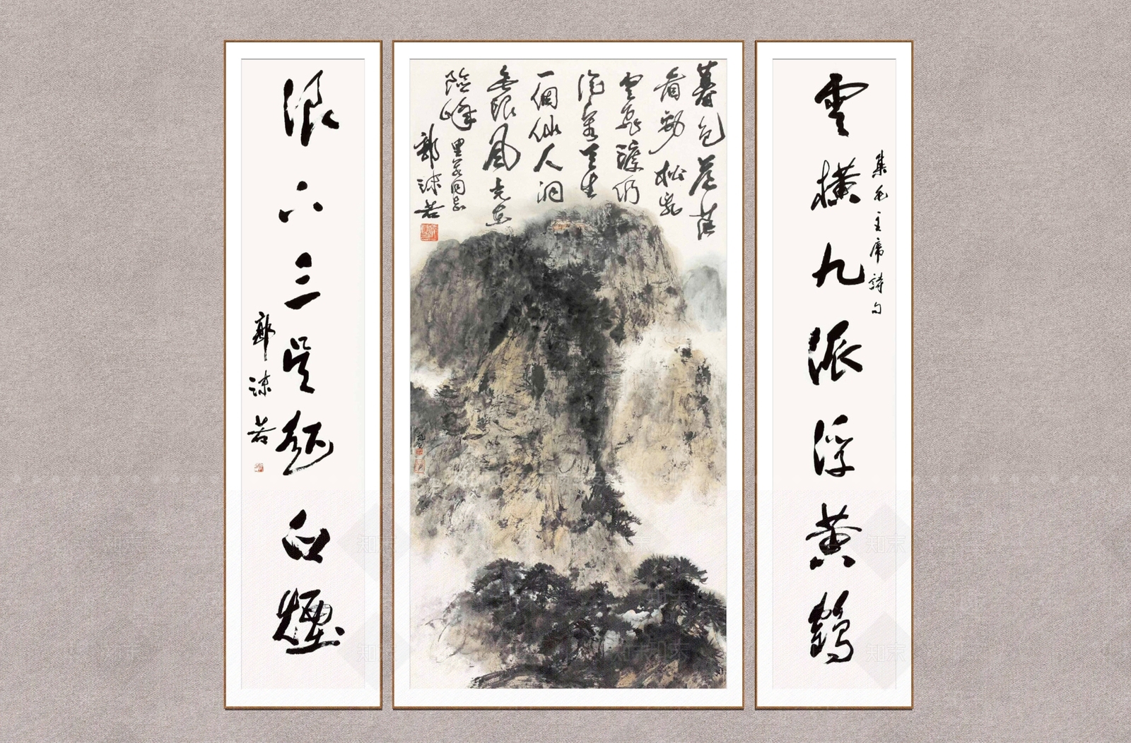 中式字画SU模型下载【ID:1234472828】