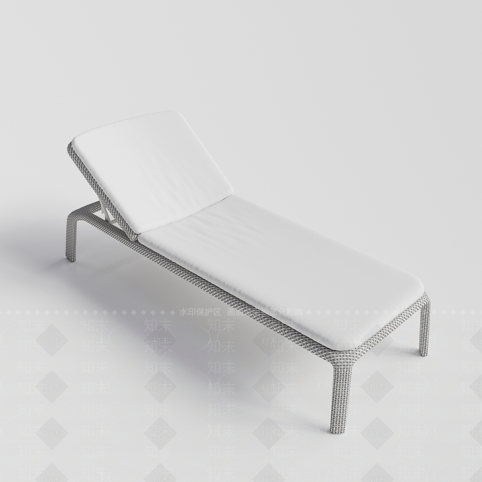 极简躺椅3D模型渲染效果图