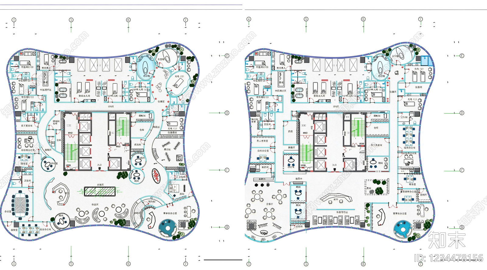 其他医疗空间cad施工图下载【ID:1234478156】