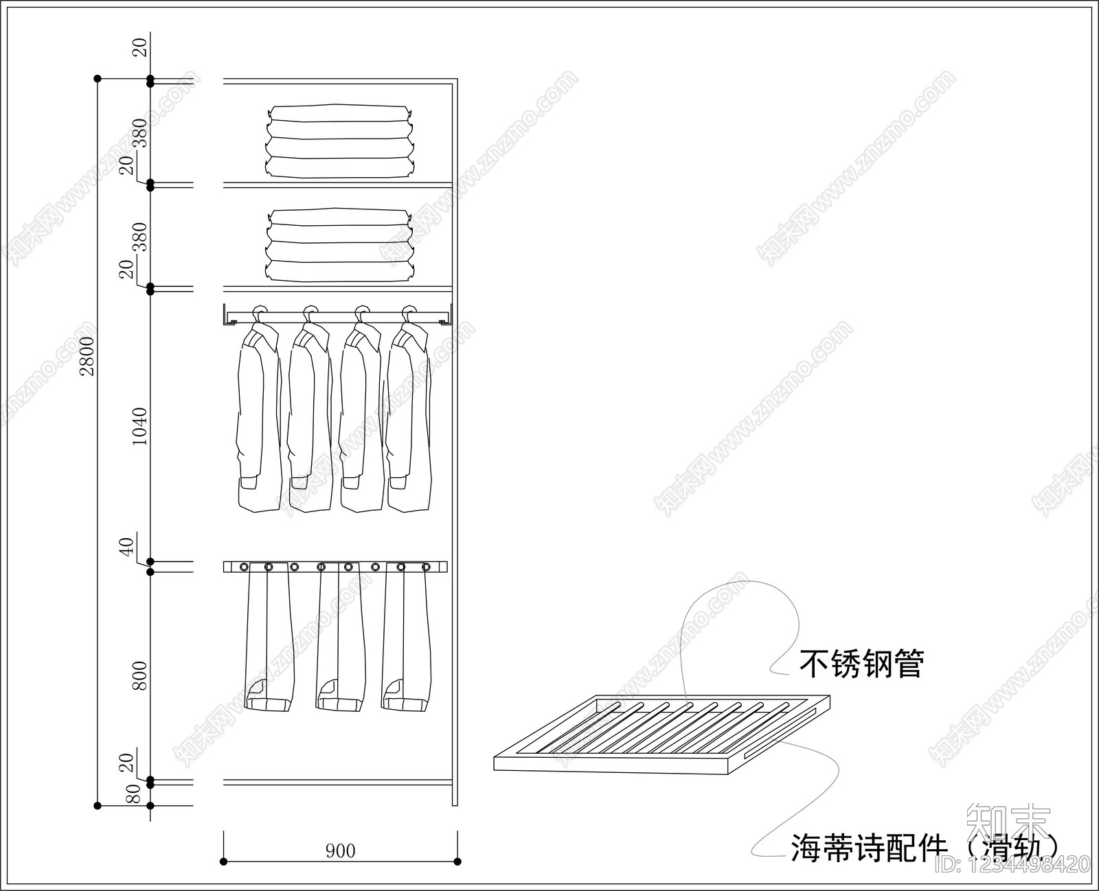 柜子cad施工图下载【ID:1234498420】