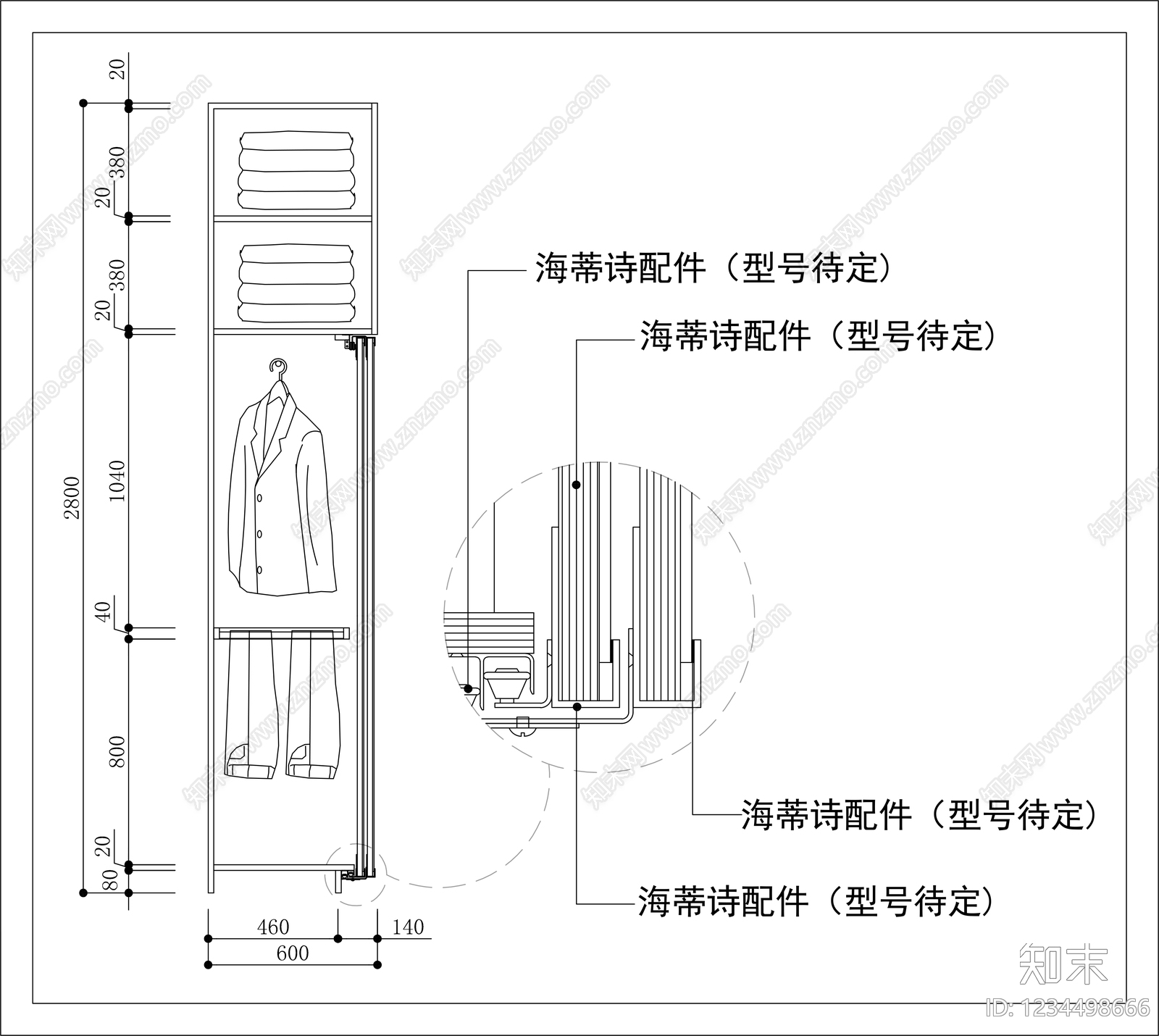 柜子cad施工图下载【ID:1234498666】