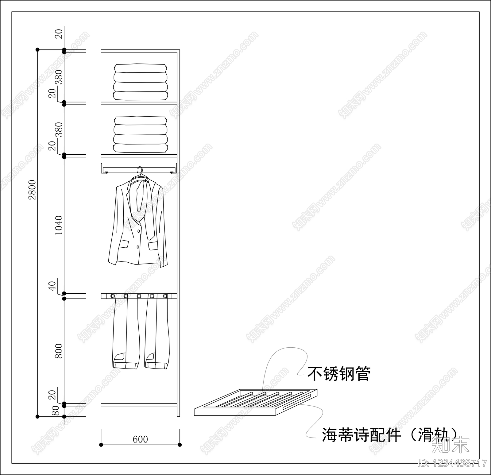 柜子cad施工图下载【ID:1234498717】