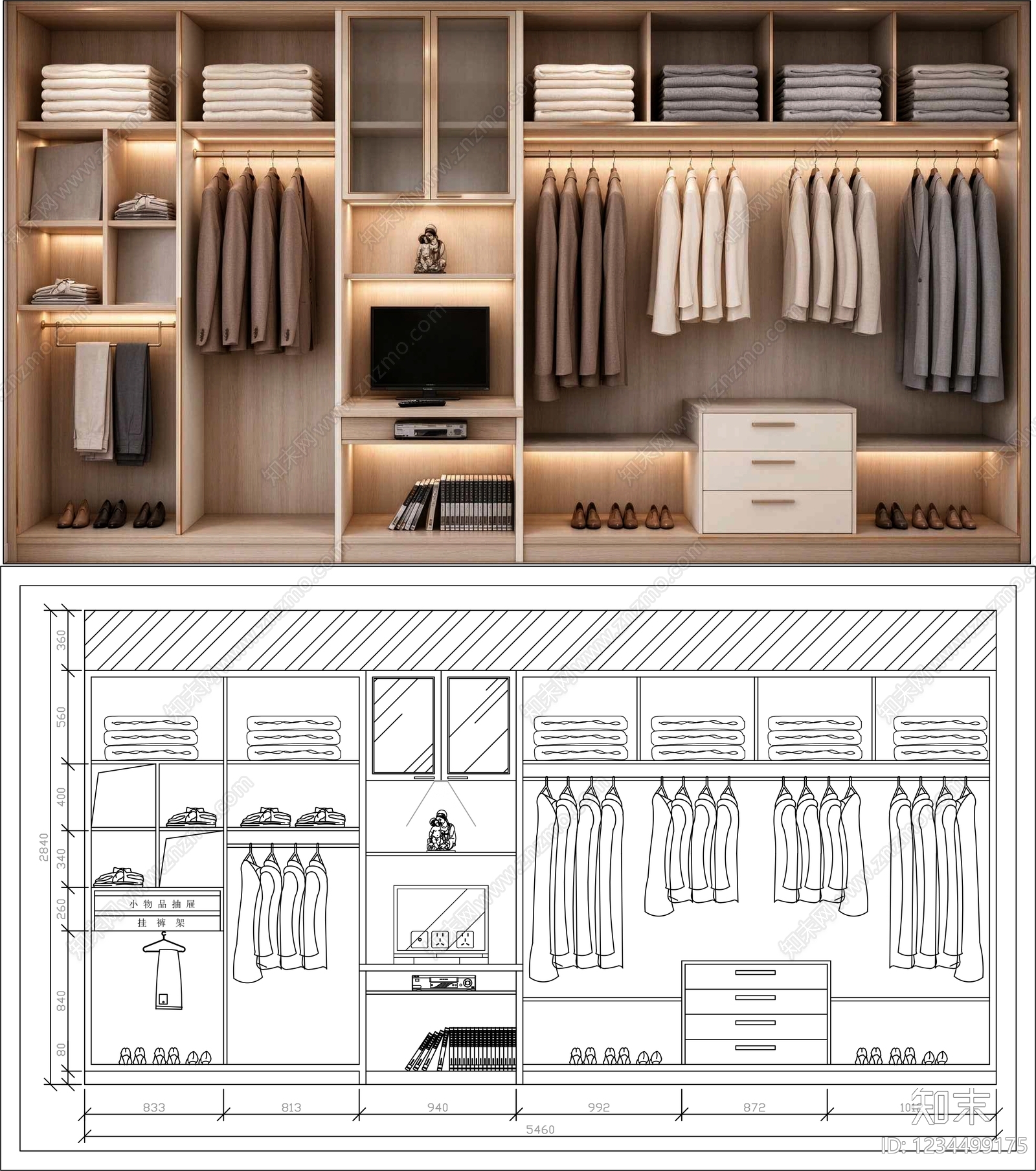 柜子cad施工图下载【ID:1234499175】
