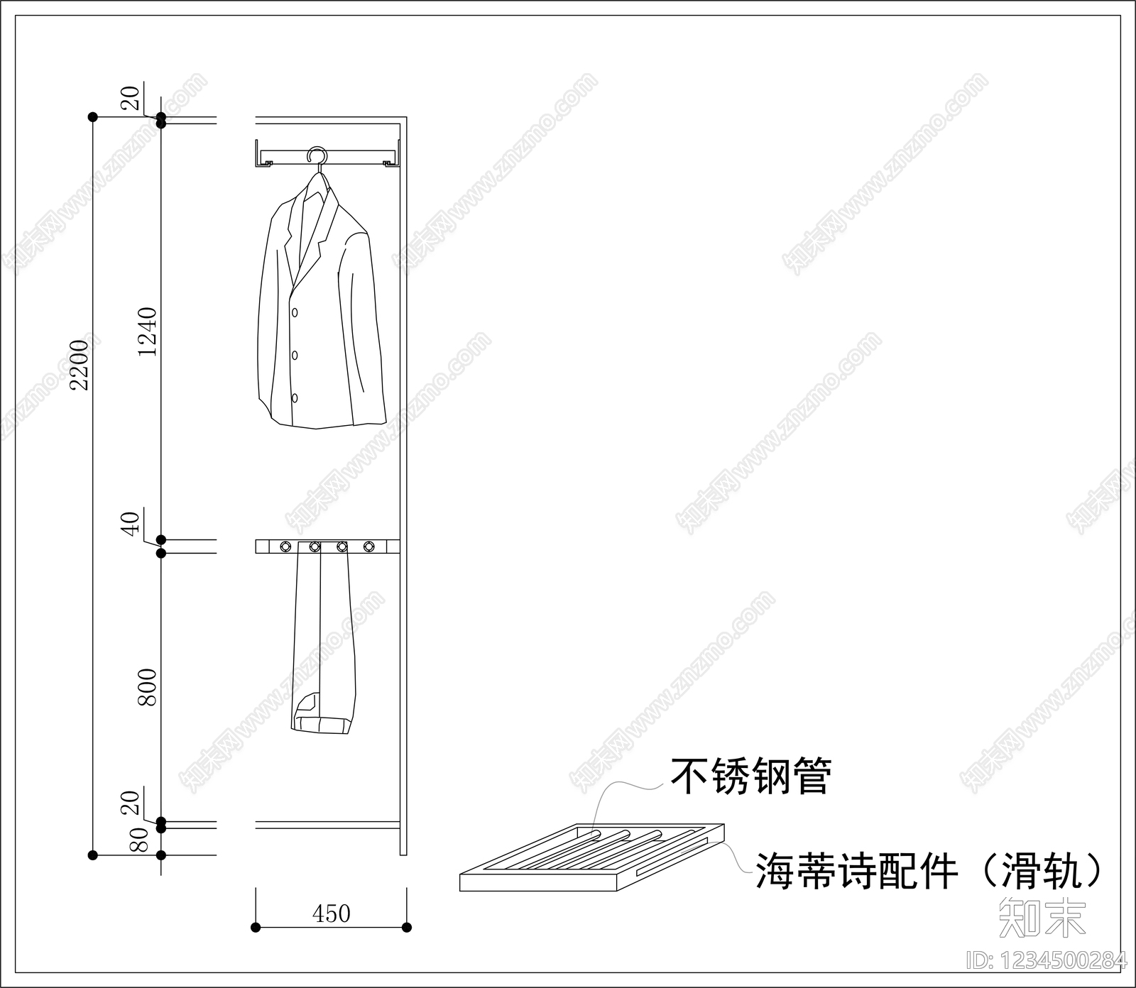 柜子cad施工图下载【ID:1234500284】