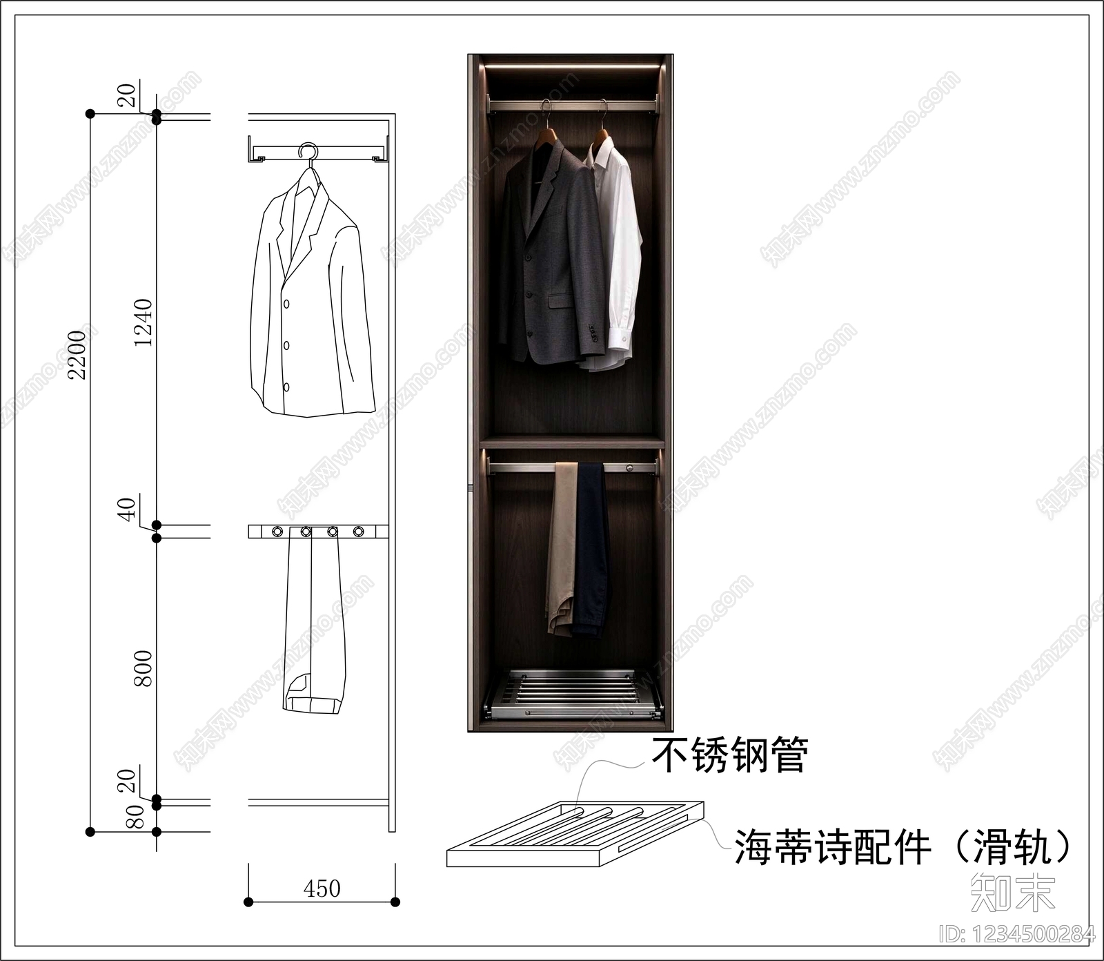 柜子cad施工图下载【ID:1234500284】