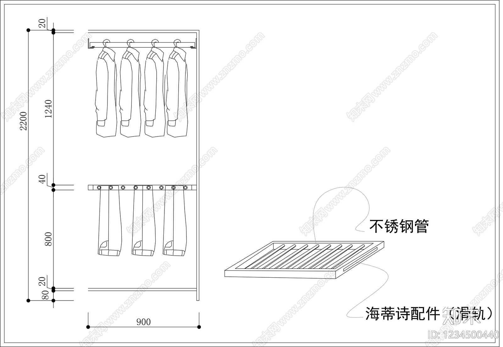 柜子cad施工图下载【ID:1234500440】