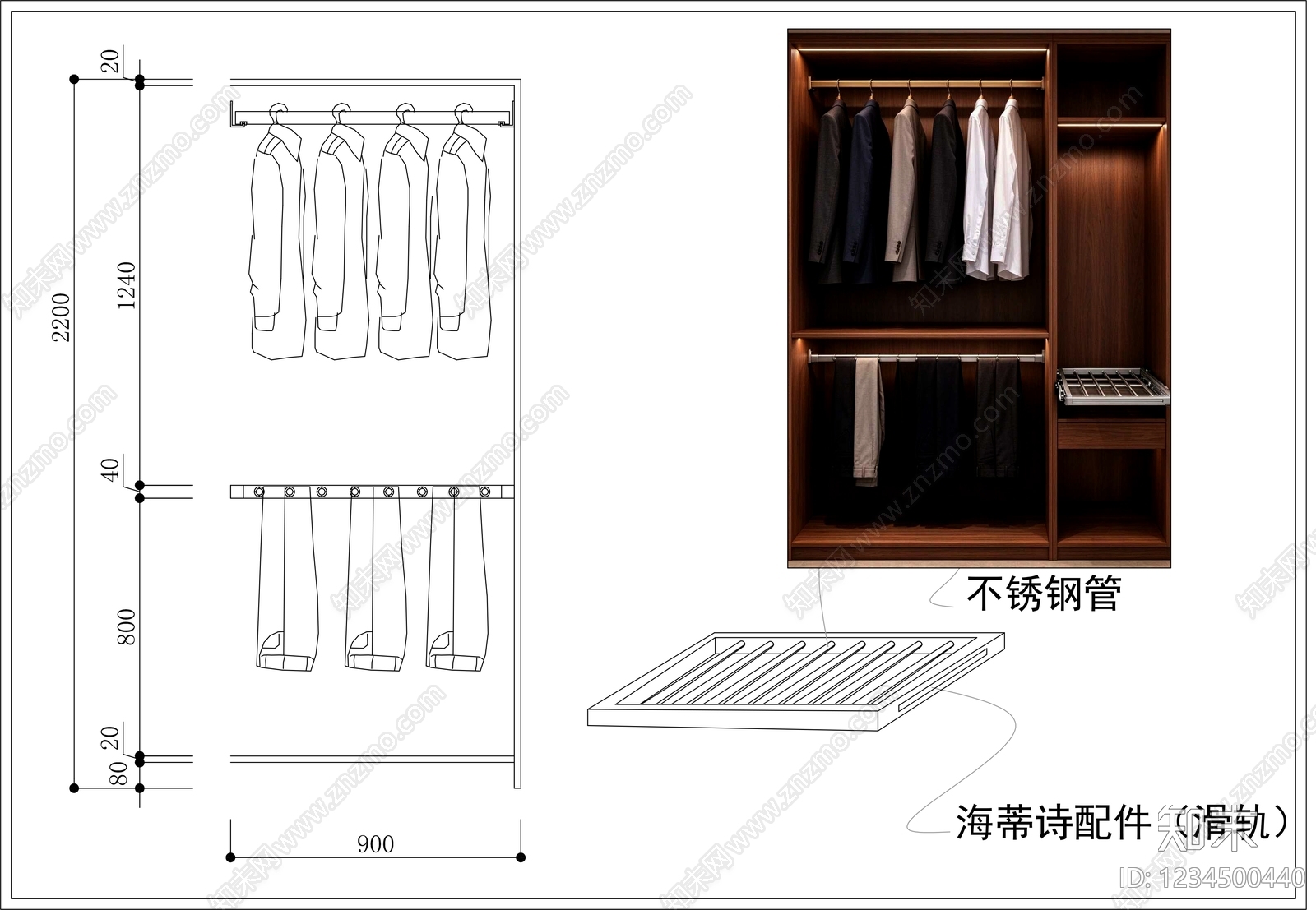 柜子cad施工图下载【ID:1234500440】