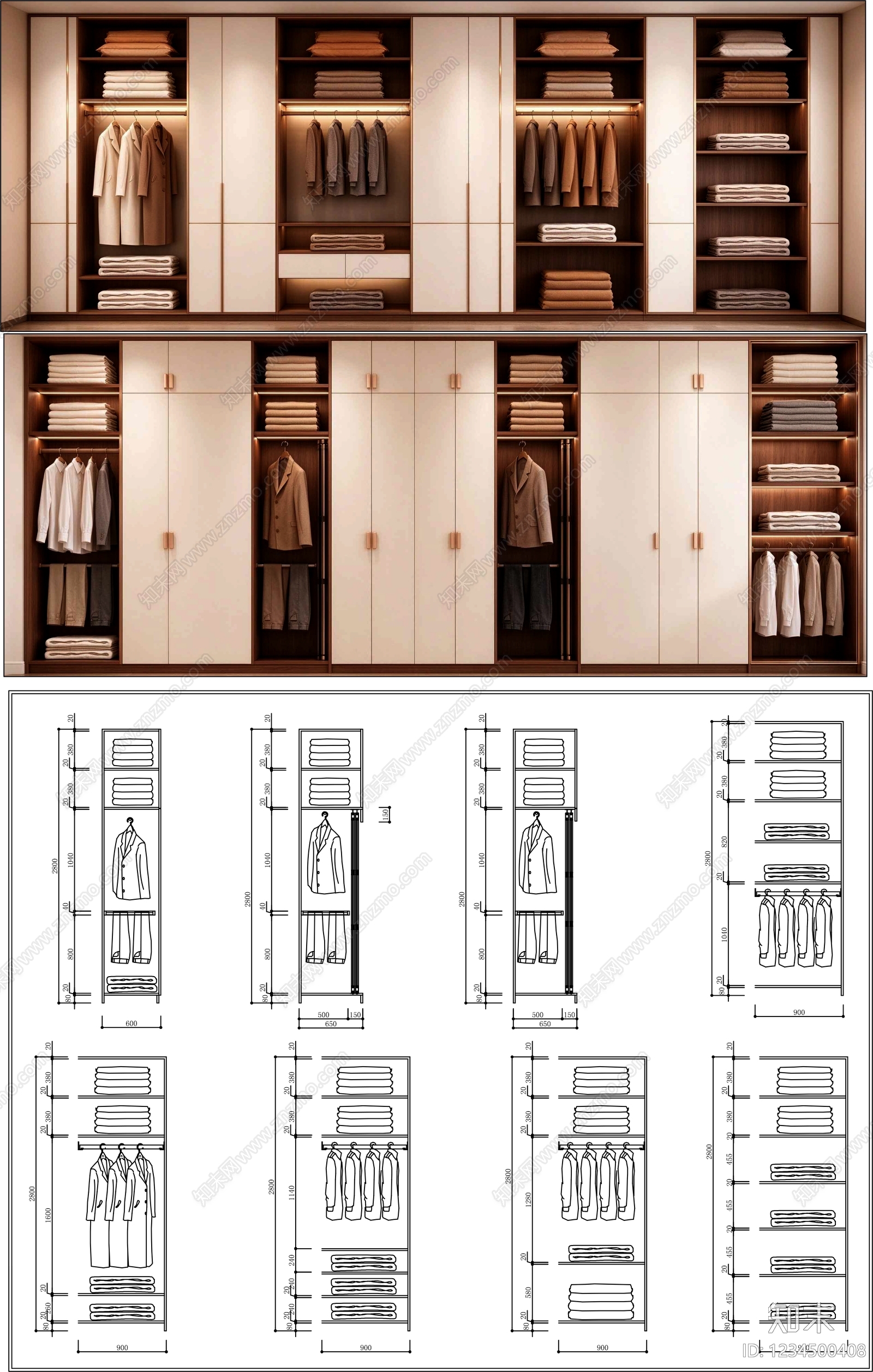 柜子cad施工图下载【ID:1234500408】