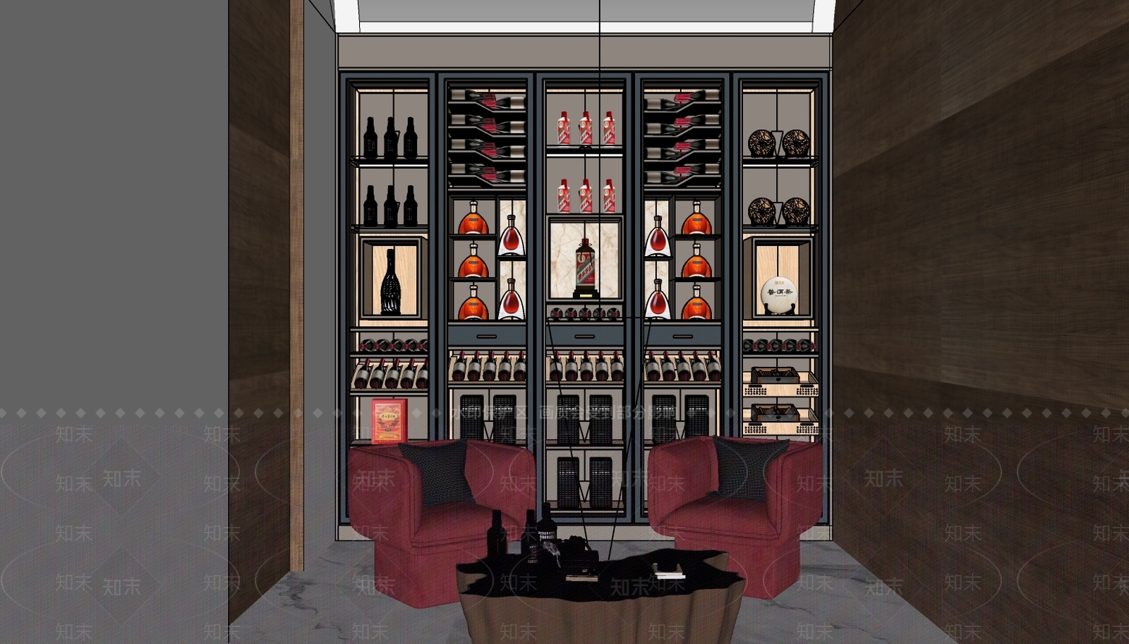 轻奢酒窖SU模型下载【ID:1234501007】