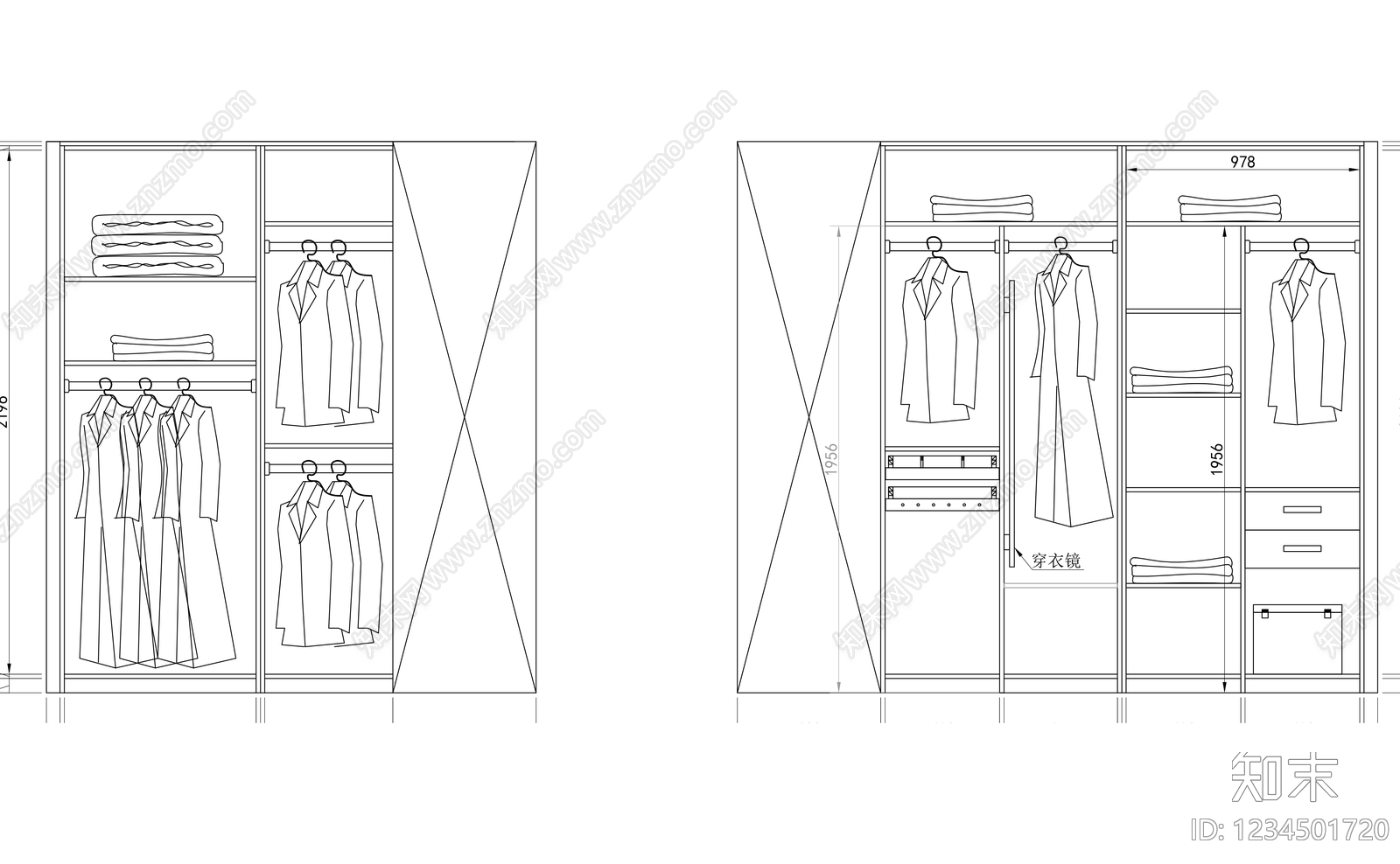 柜子cad施工图下载【ID:1234501720】