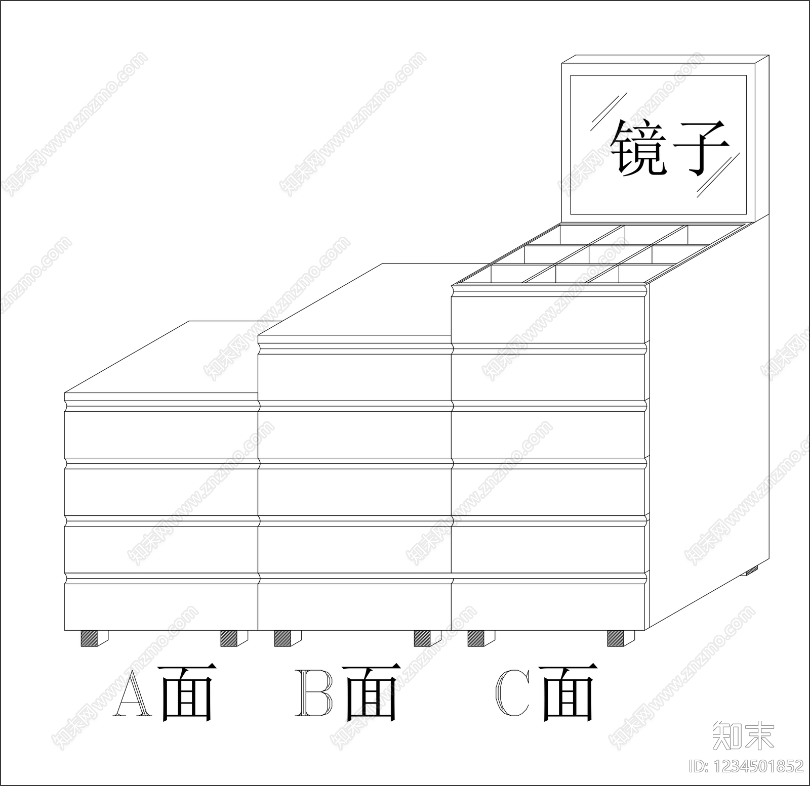 柜子cad施工图下载【ID:1234501852】