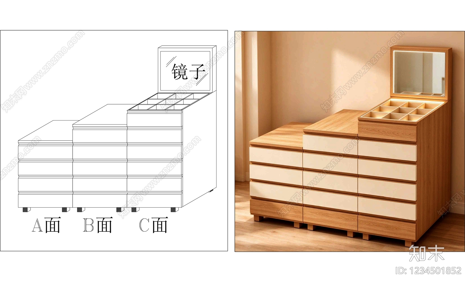 柜子cad施工图下载【ID:1234501852】