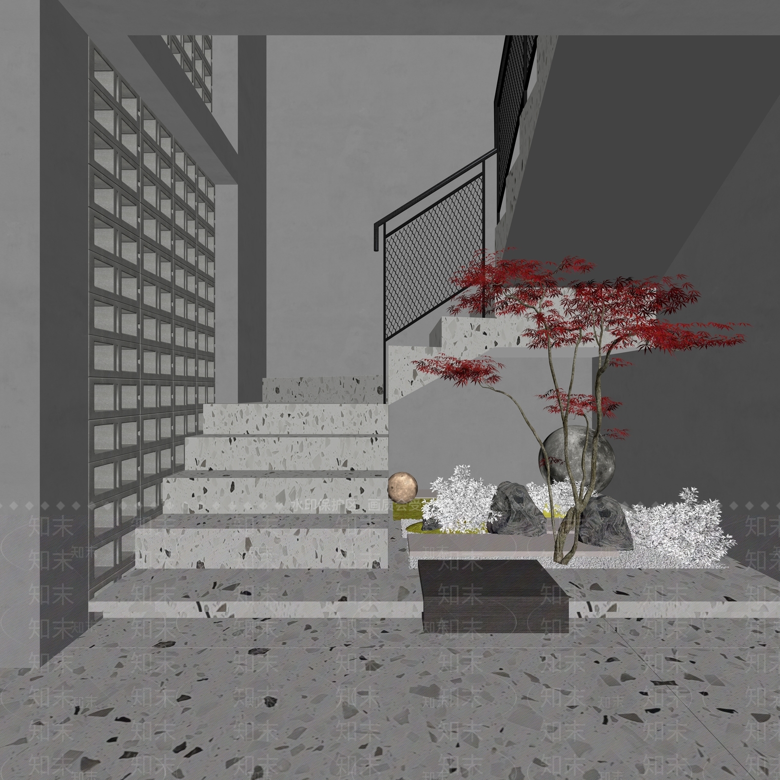 禅意室内景观3D模型下载【ID:1234504796】