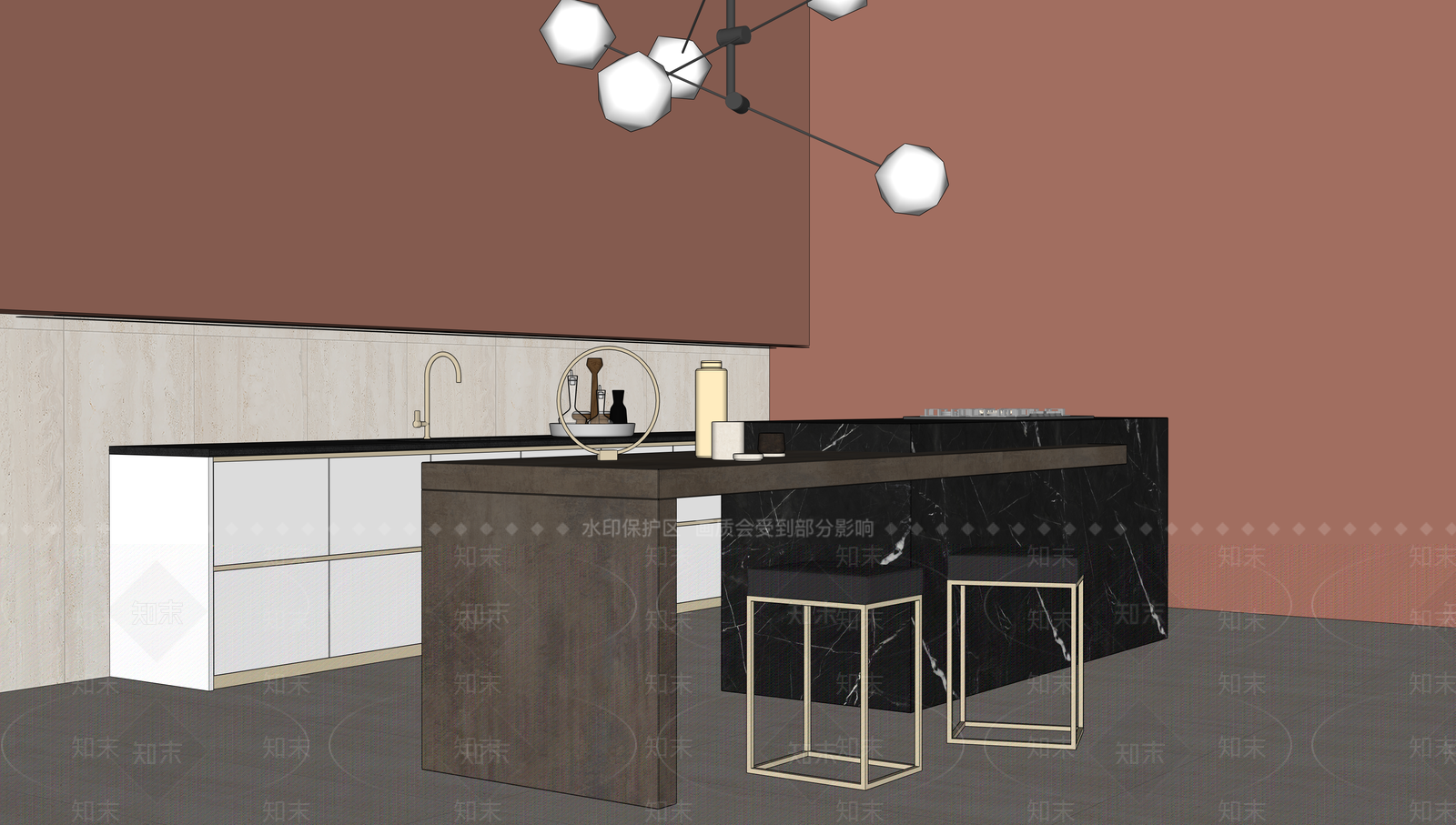 轻奢吧台SU模型下载【ID:1234510784】